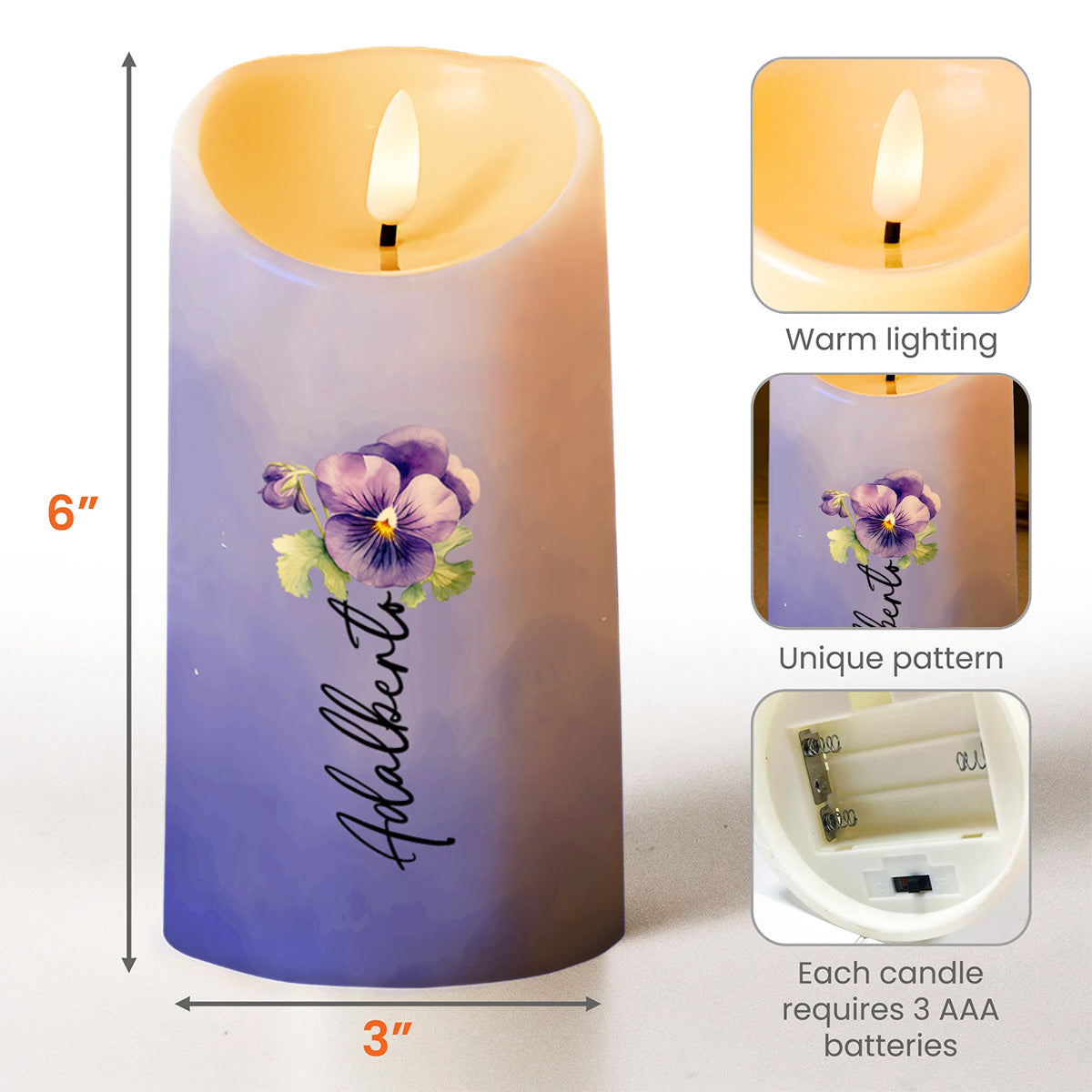 Braver Stronger Smarter Loved Inspirational Quote Candle - Personalized Custom LED Candle - SON016_LECA