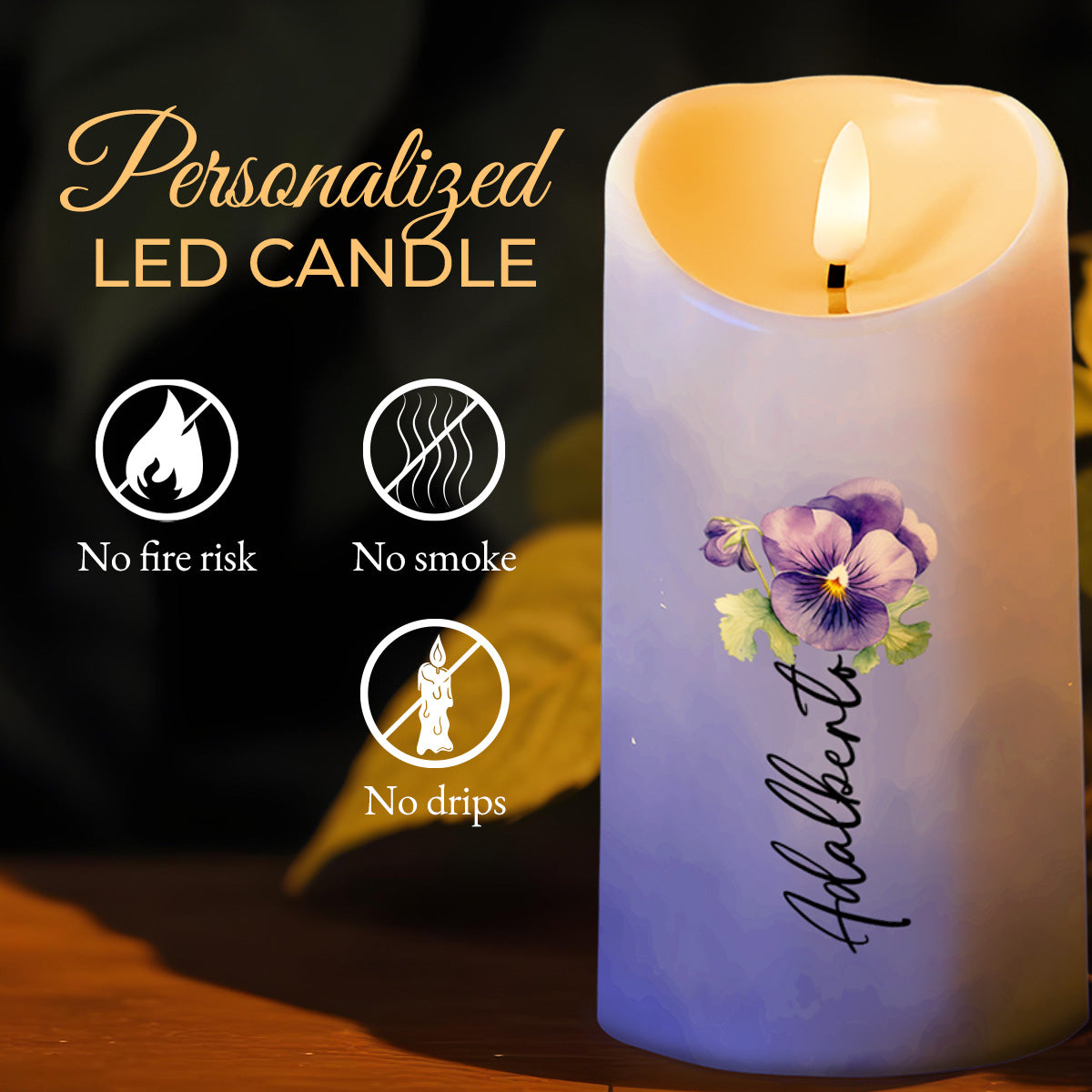 Braver Stronger Smarter Loved Inspirational Quote Candle - Personalized Custom LED Candle - SON016_LECA