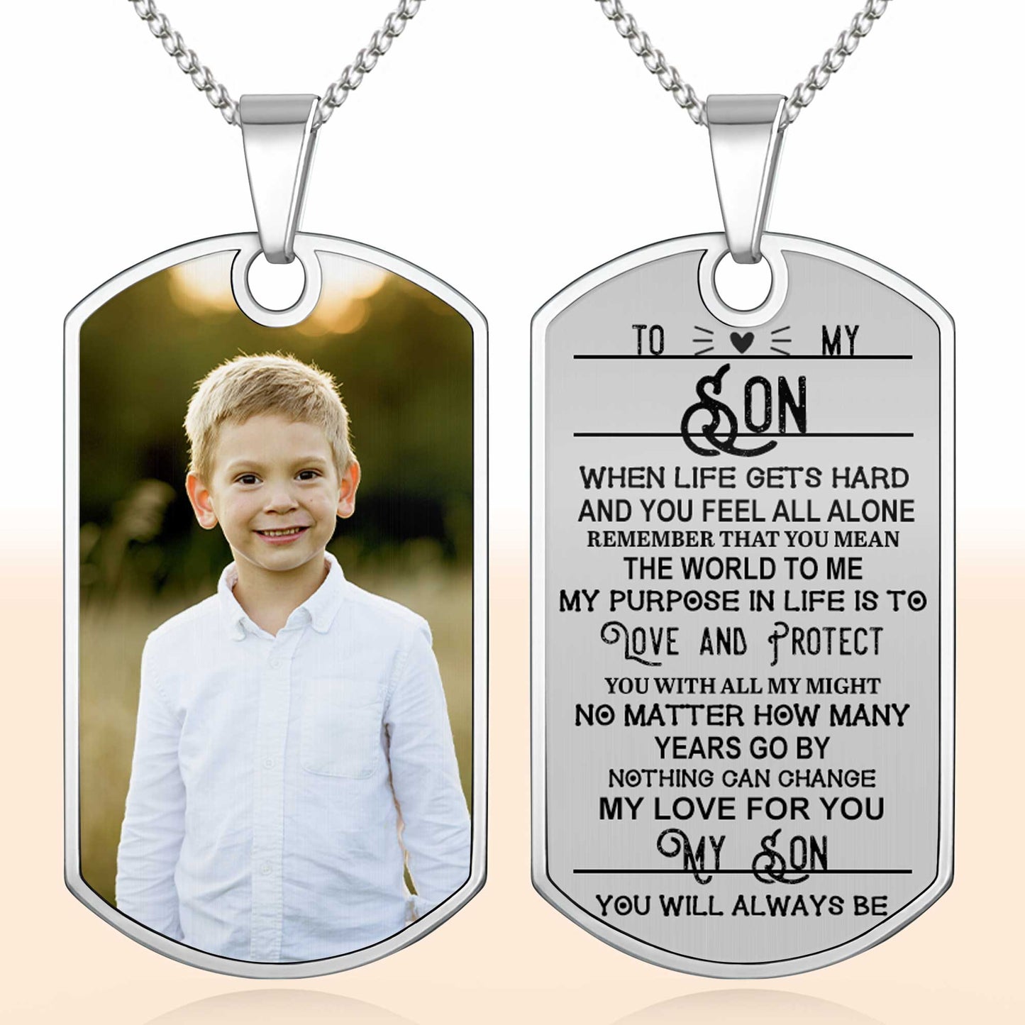 Immortalisez vos précieux moments avec une médaille d'identité personnalisable avec votre photo préférée - Collier personnalisé avec médaille d'identité - SON017_DTNECK