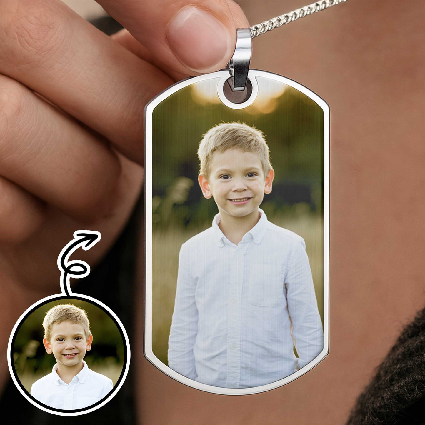 Capture Precious Moments With a Customizable Dog Tag Featuring Beloved Photo