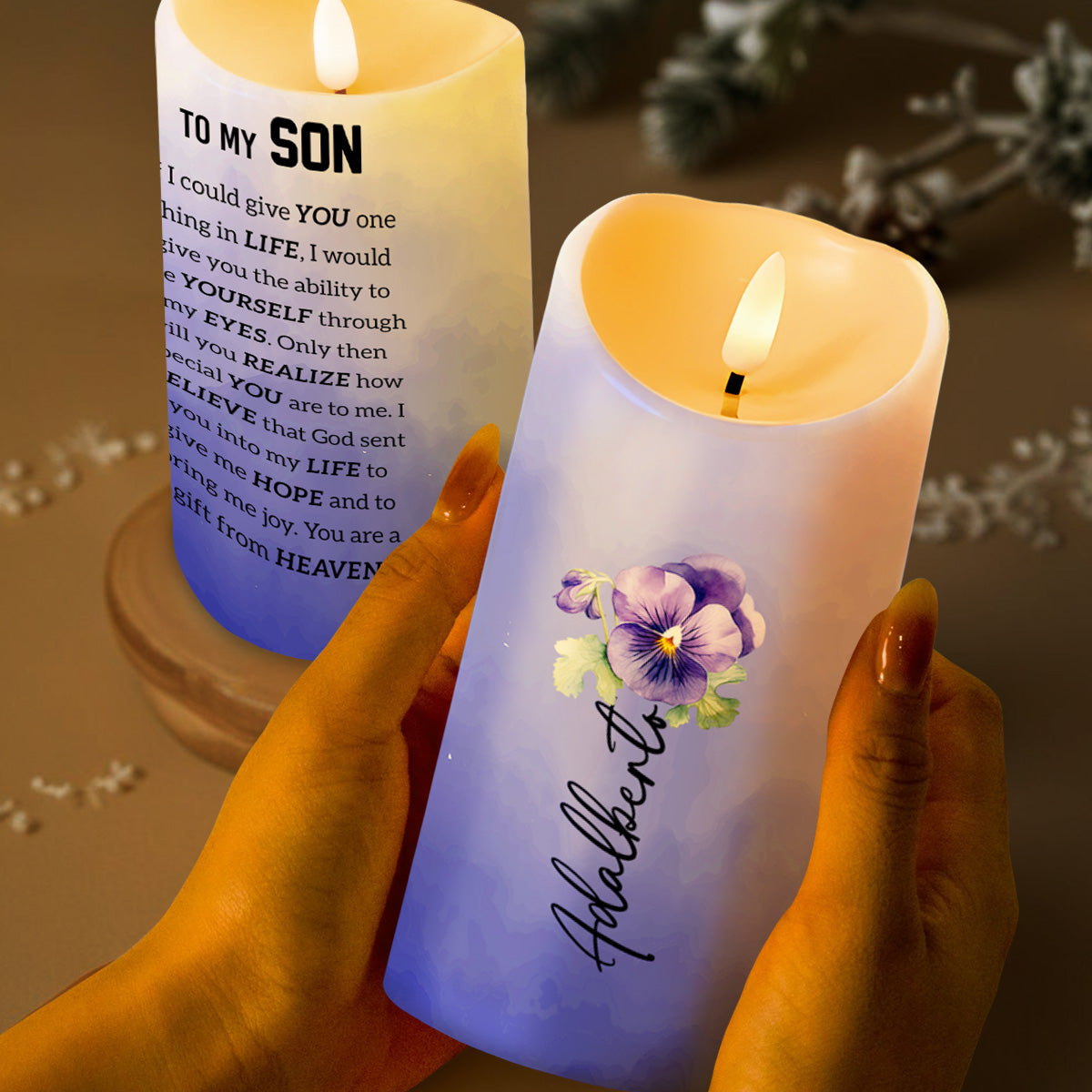 Gift From Heaven Quote With Pansy Flower Design