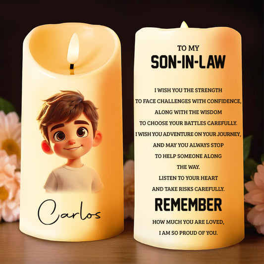 Citation inspirante « Plus courageuse, plus forte, plus intelligente » pour petite-fille - Bougie LED personnalisée - SON019_LECA