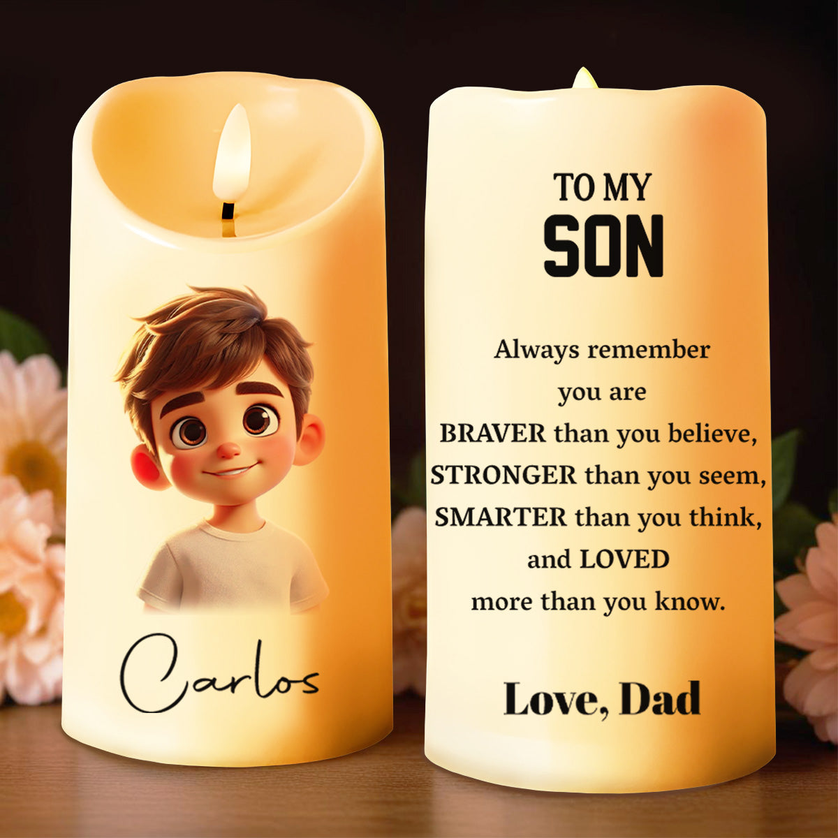 Braver, Stronger, Smarter, Loved Inspirational Quote With Animated Boy