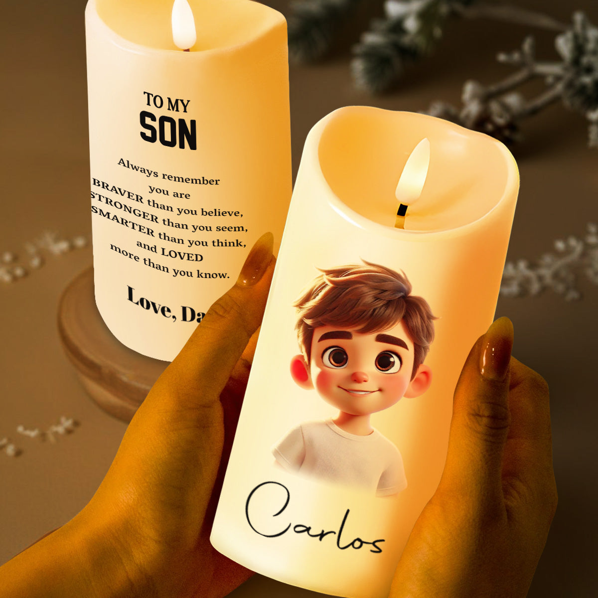 Braver, Stronger, Smarter, Loved Inspirational Quote With Animated Boy