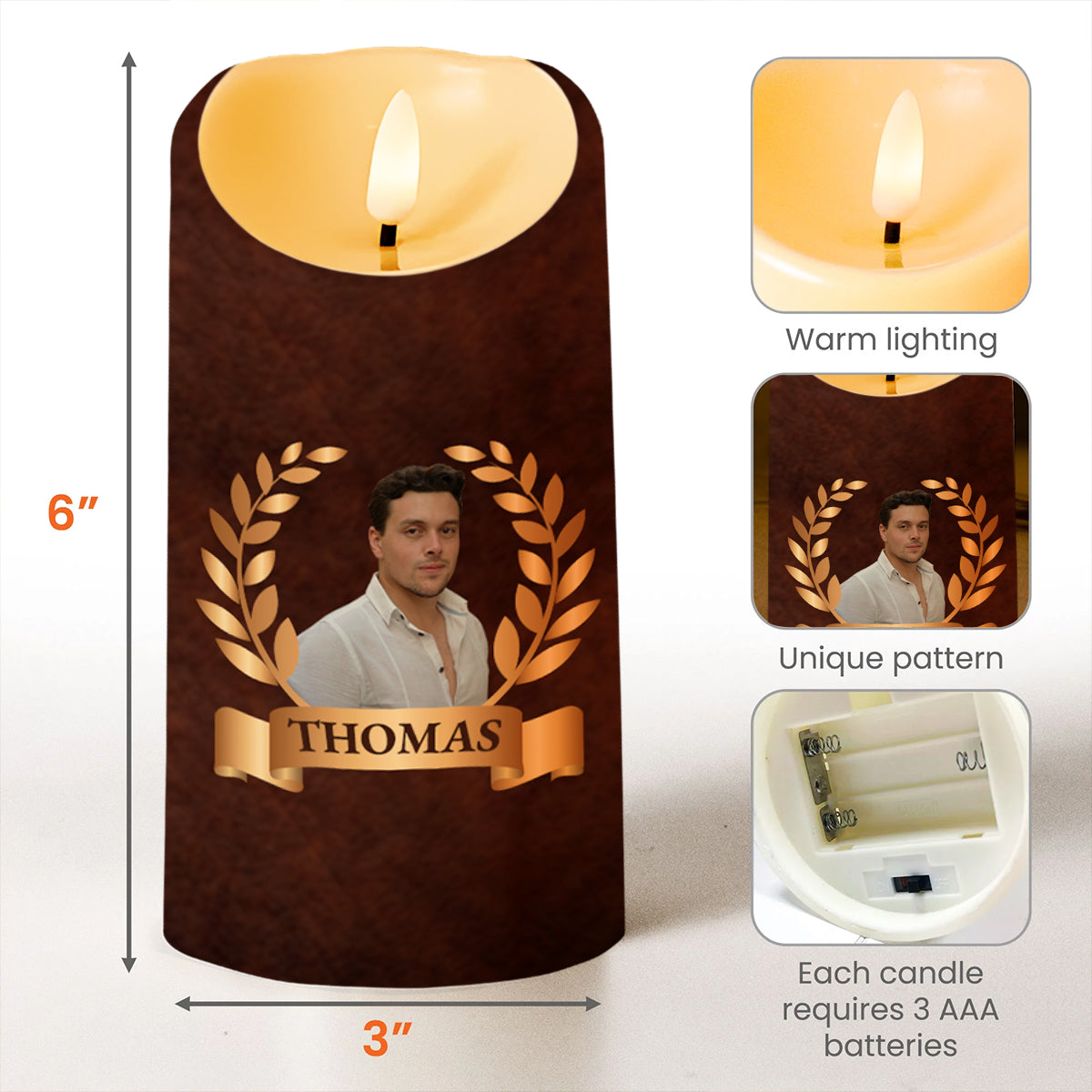 Son-In-Law Strength And Love LED Candle With Laurel Wreaths