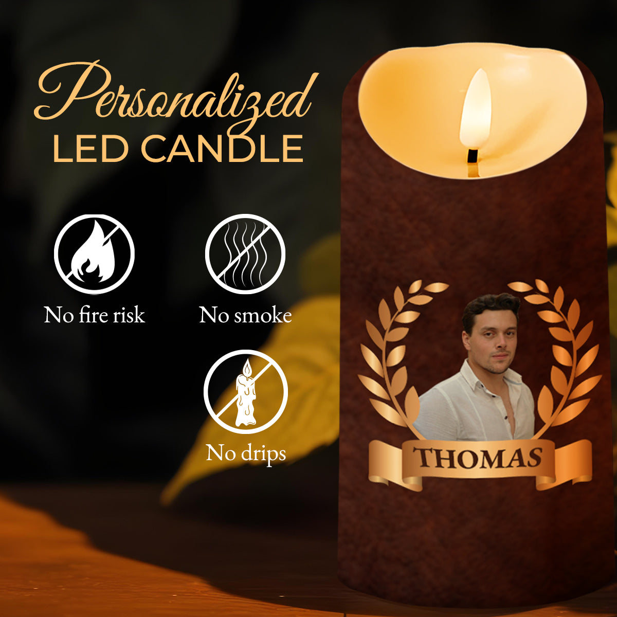 Son-In-Law Strength And Love LED Candle With Laurel Wreaths