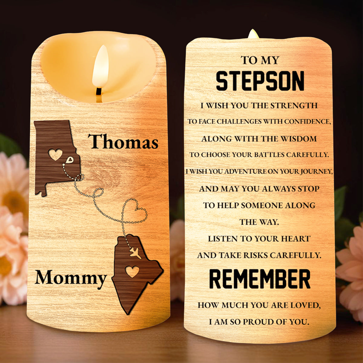Loving Message for Stepson with Heart Chain Design