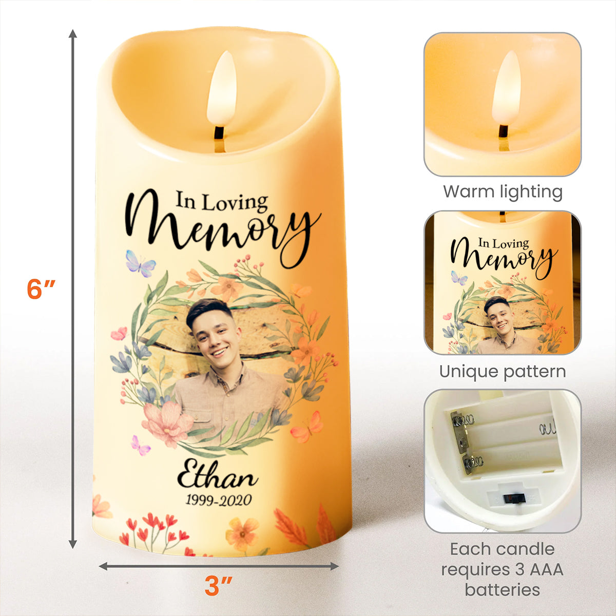 Heaven Is Beautiful They Have My Son Memorial LED Candle