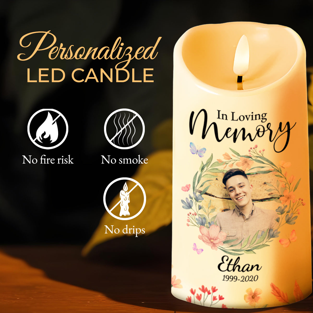 Heaven Is Beautiful They Have My Son Memorial LED Candle