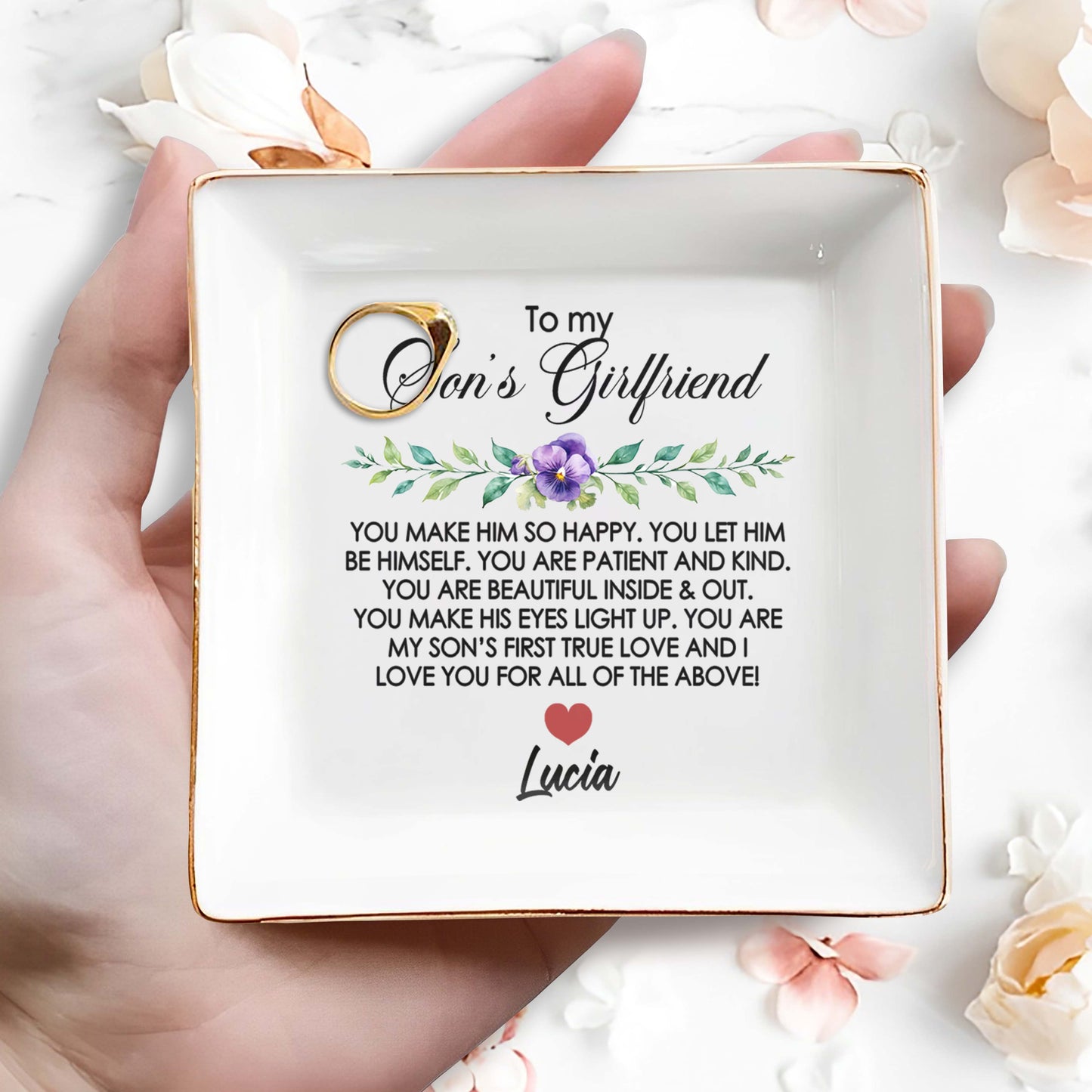 True Love and Happiness Message With Flowers and Heart