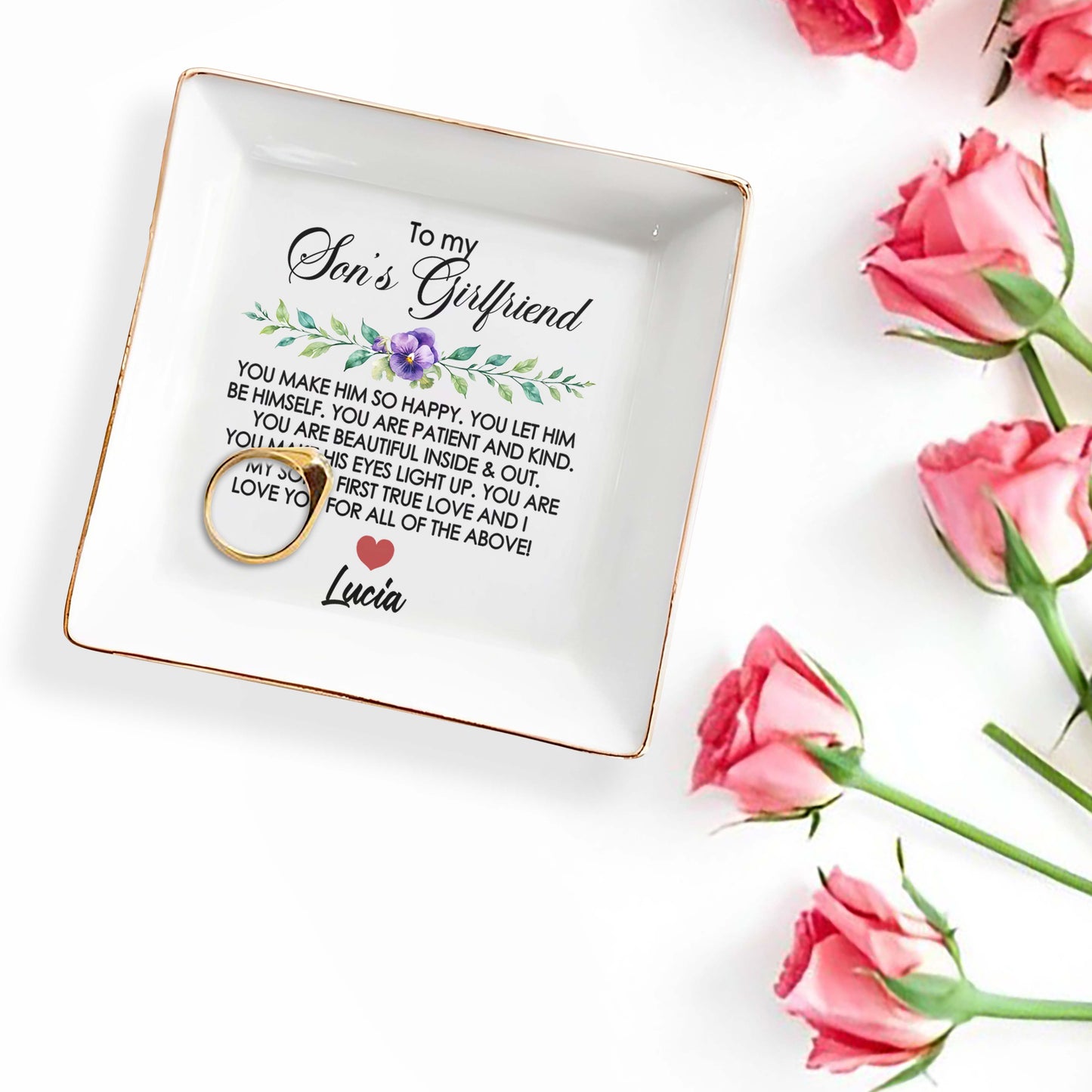 True Love and Happiness Message With Flowers and Heart