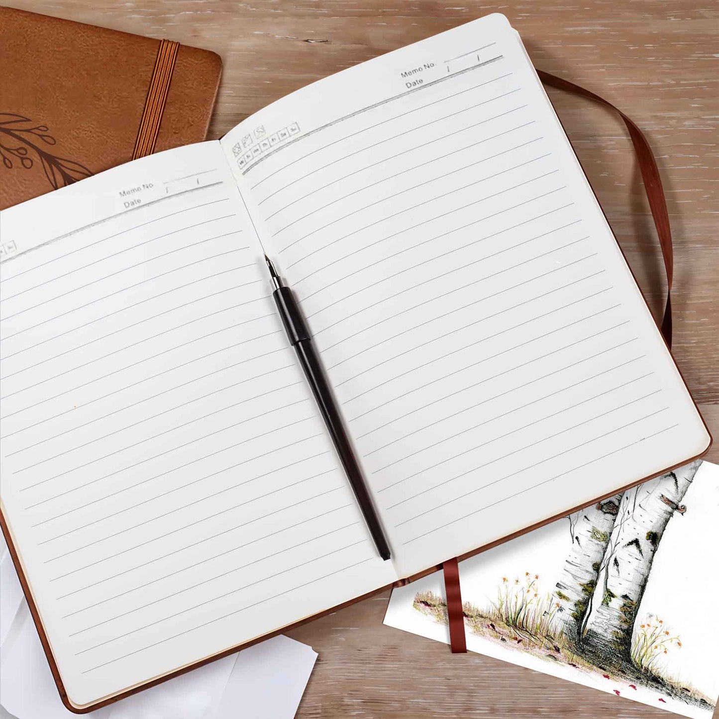 Elegant Monogrammed Journal With Leaves