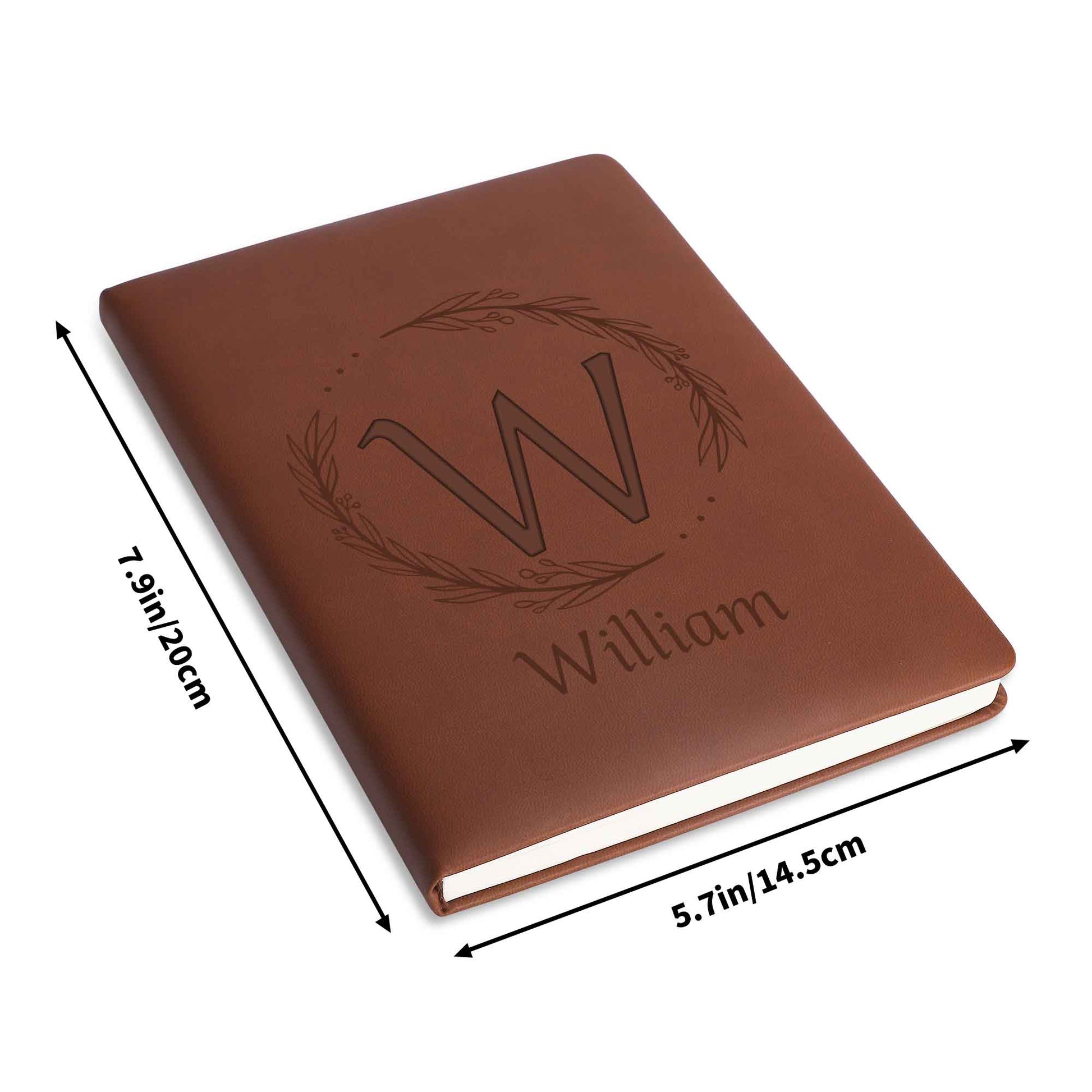 Elegant Monogrammed Journal With Leaves