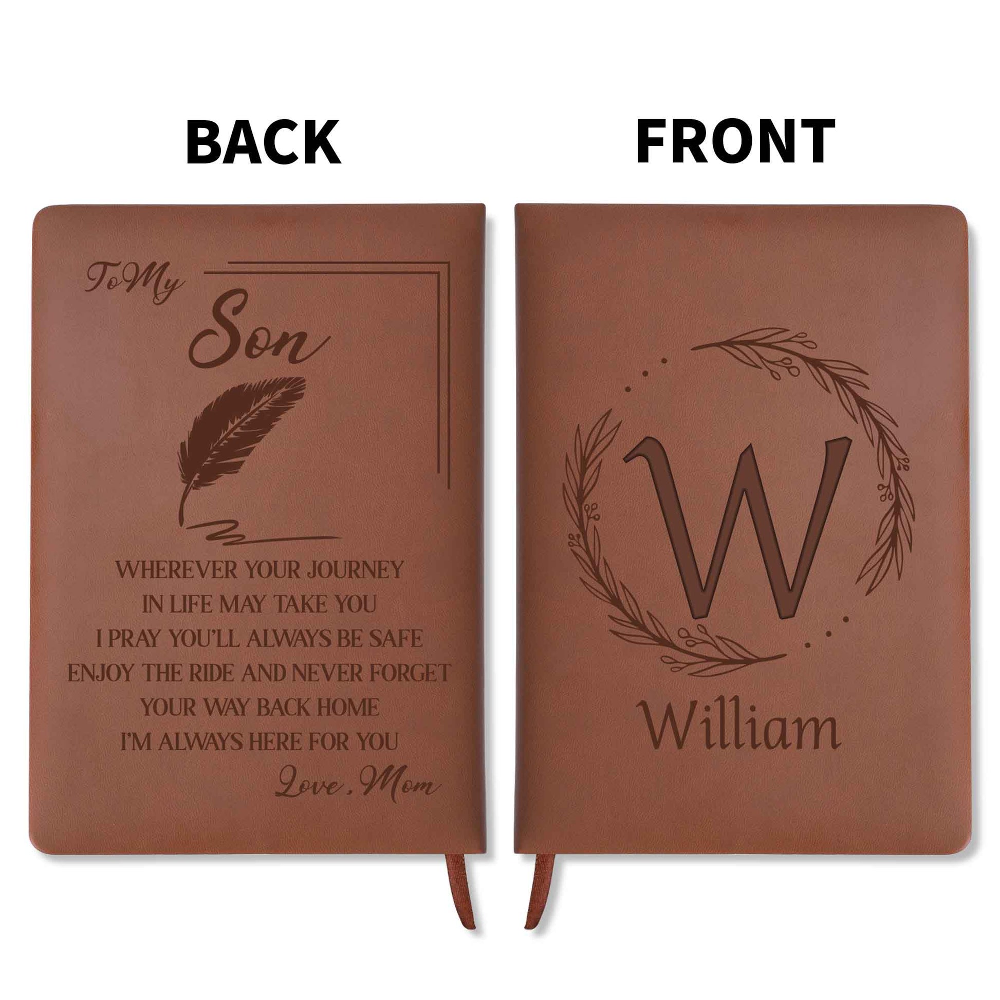 Elegant Monogrammed Journal With Leaves