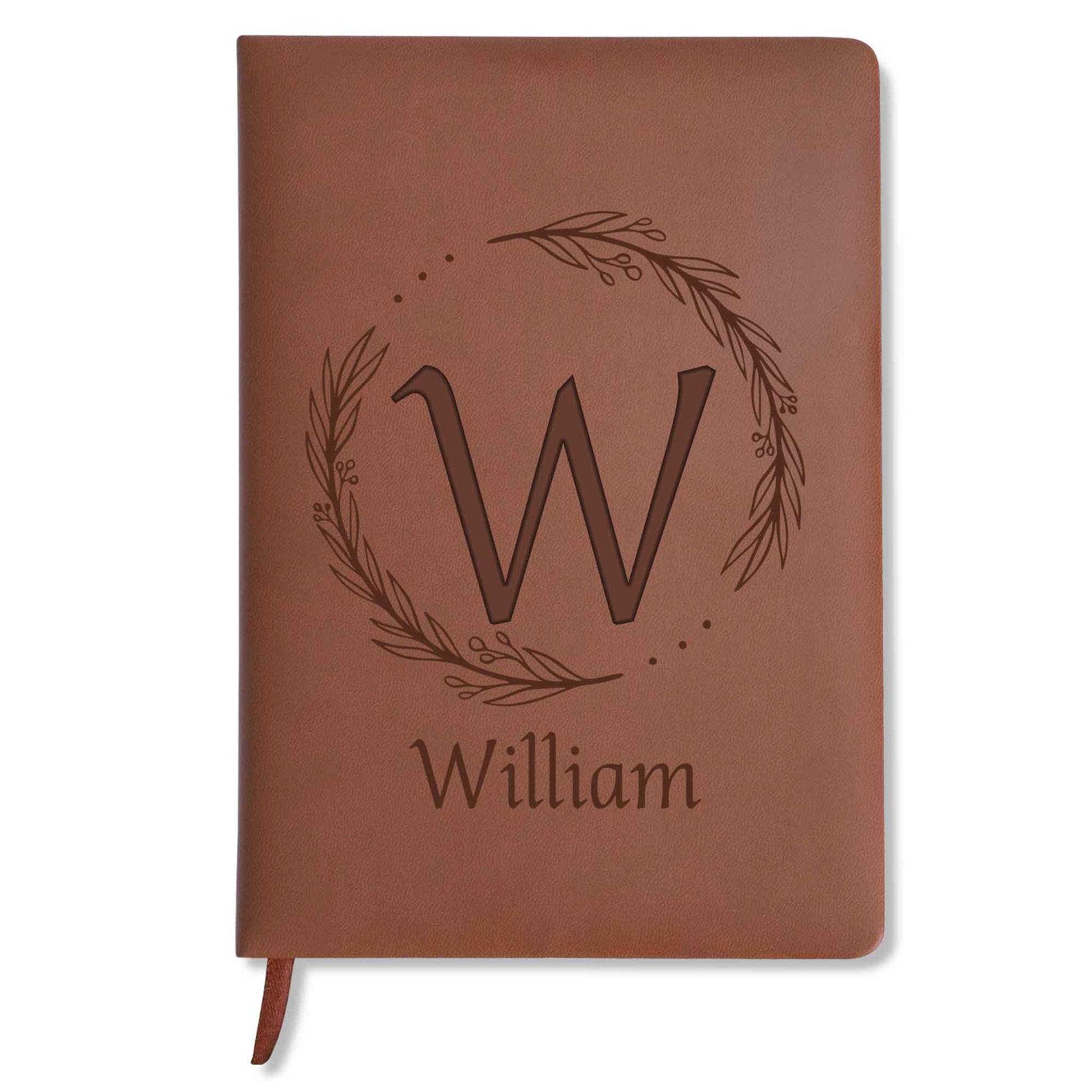 Elegant Monogrammed Journal With Leaves