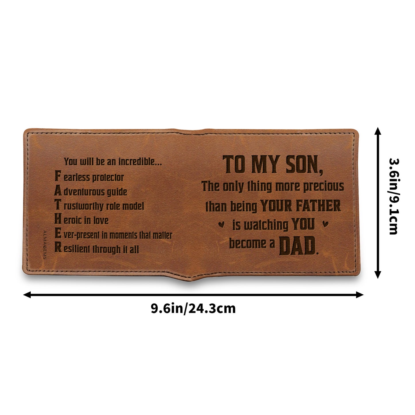 TO MY SON, The Only Thing More Precious Than Being Your Father, Leather Wallet