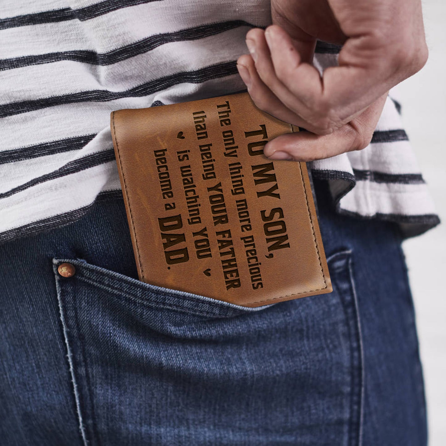 TO MY SON, The Only Thing More Precious Than Being Your Father, Leather Wallet