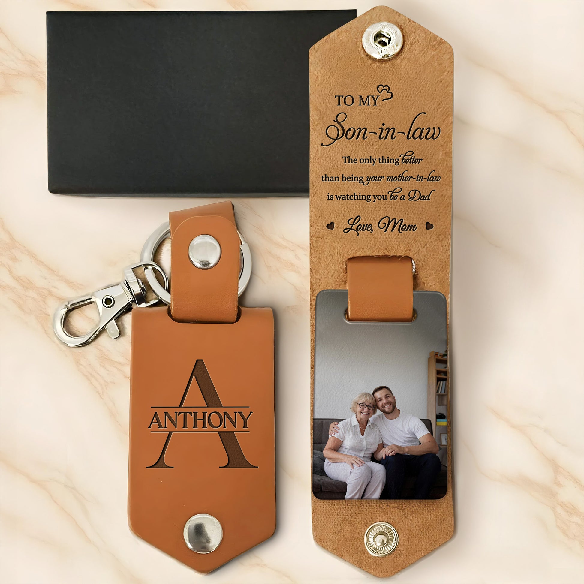 To My Son-In-Law, The Only Thing Better Than Being Your Mother-In-Law, Leather and Photo Slot