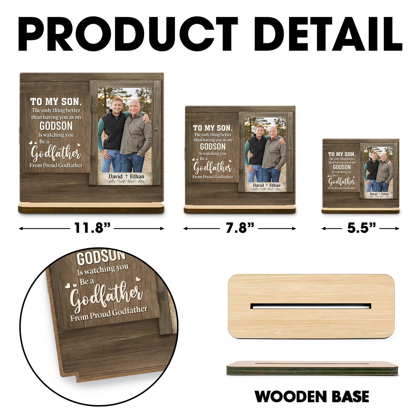 To My Son, The only thing better than having you as my Godson, Wood Plaque Design