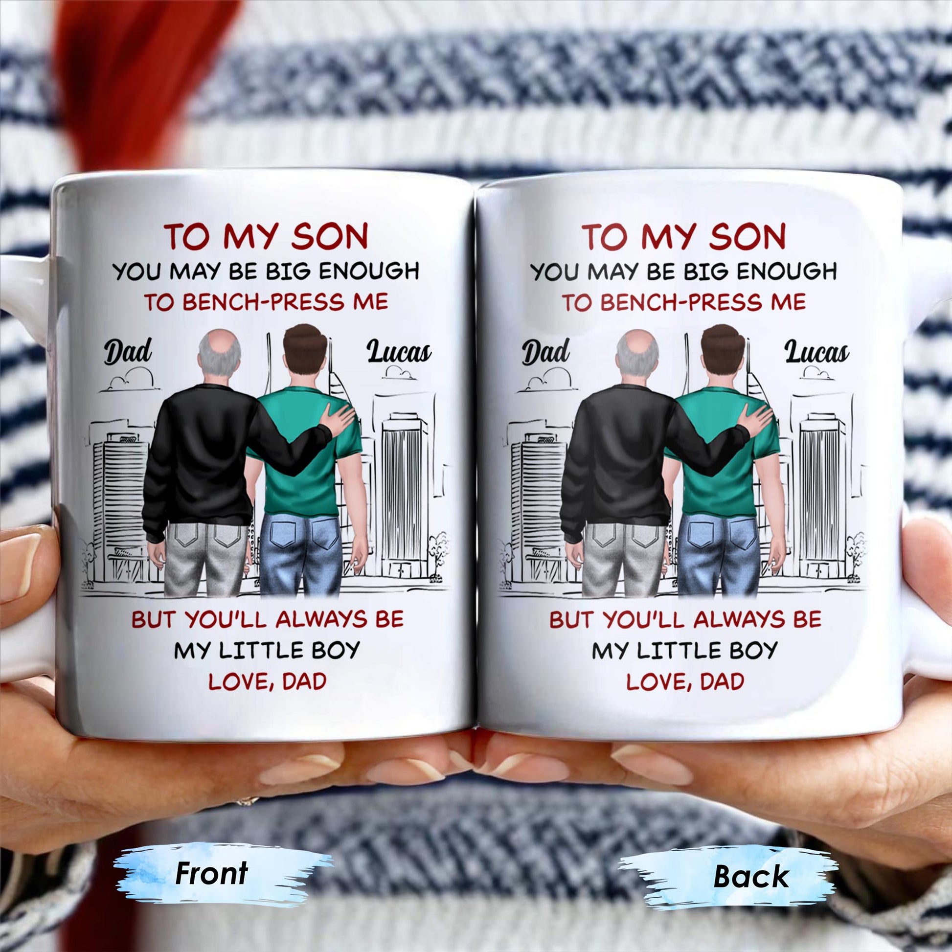 To My Son, You May Be Big Enough To Bench-Press Me, Father And Son, Urban Skyline