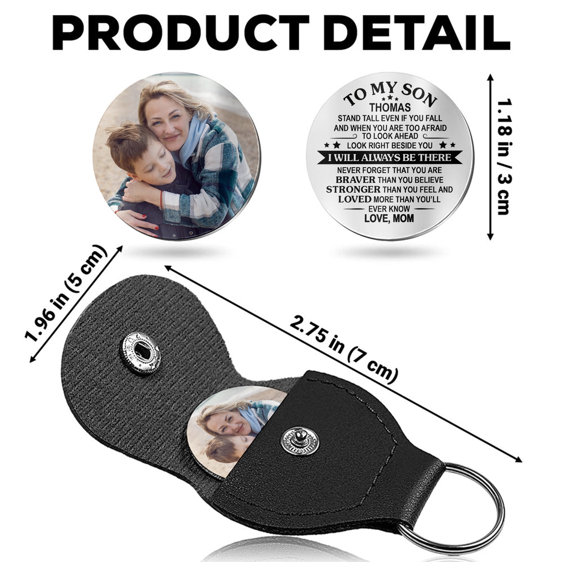 To My Son, Braver, Stronger Keychain