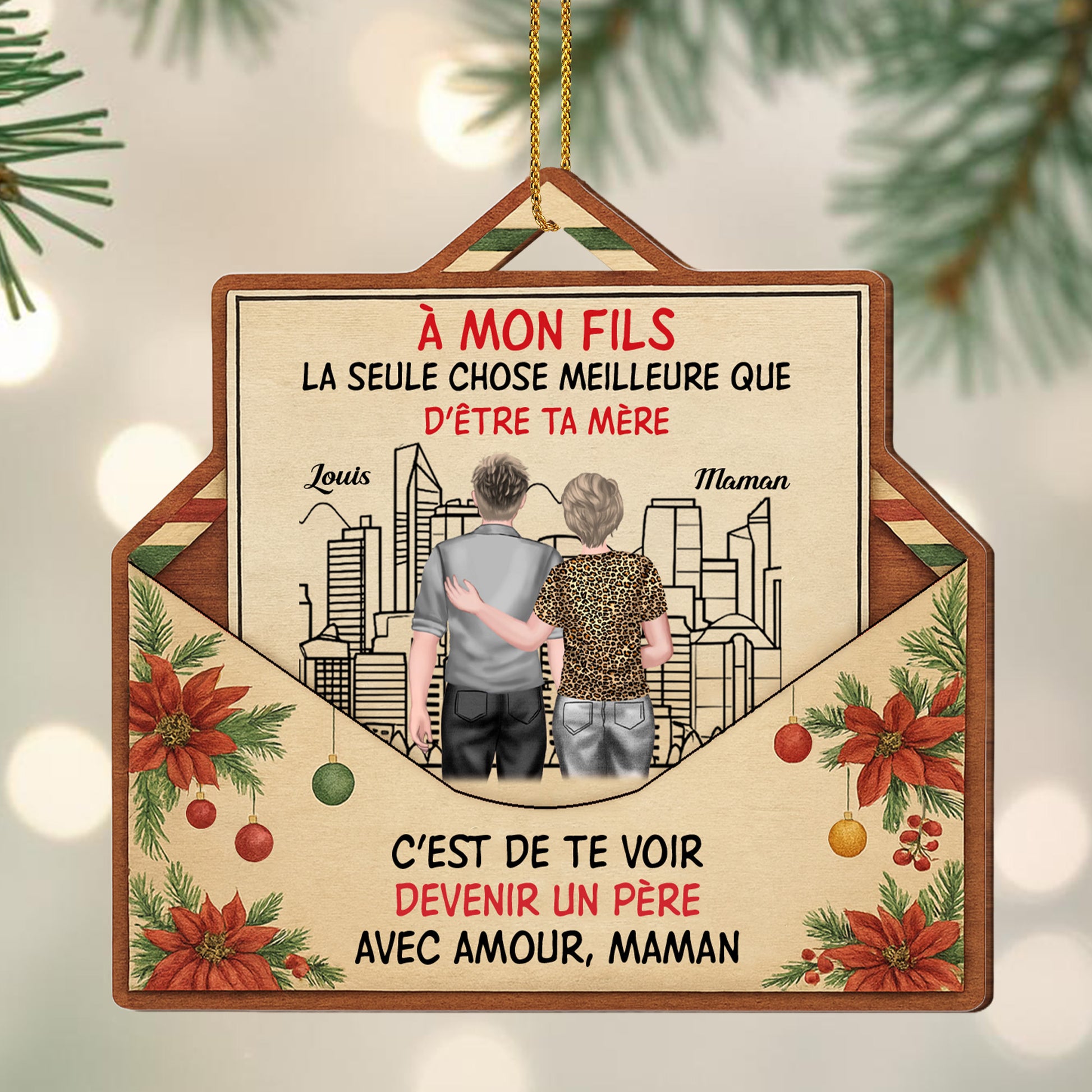 À Mon Fils, La Seule Chose Meilleure, Cityscape And Flowers Ornament