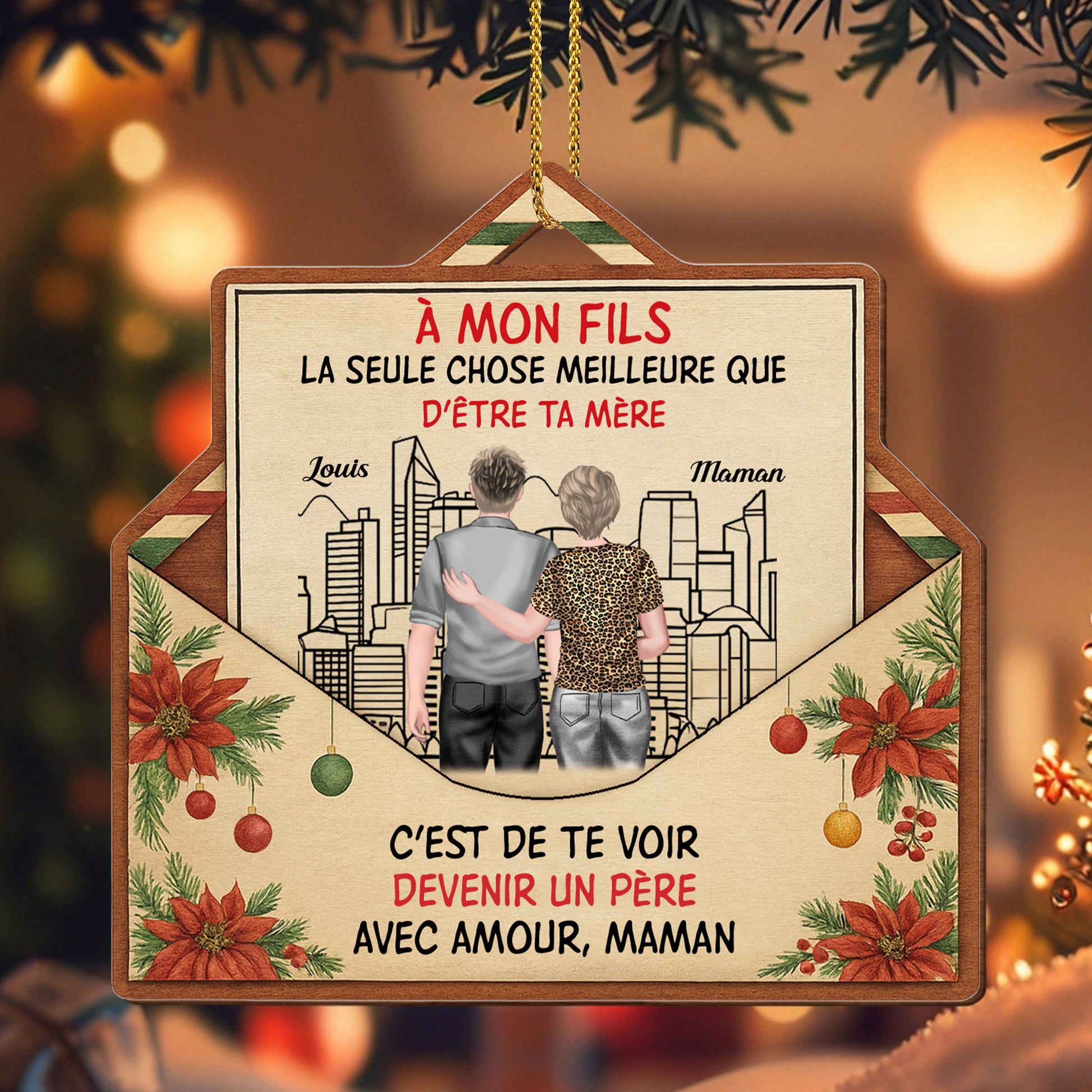 À Mon Fils, La Seule Chose Meilleure, Cityscape And Flowers Ornament