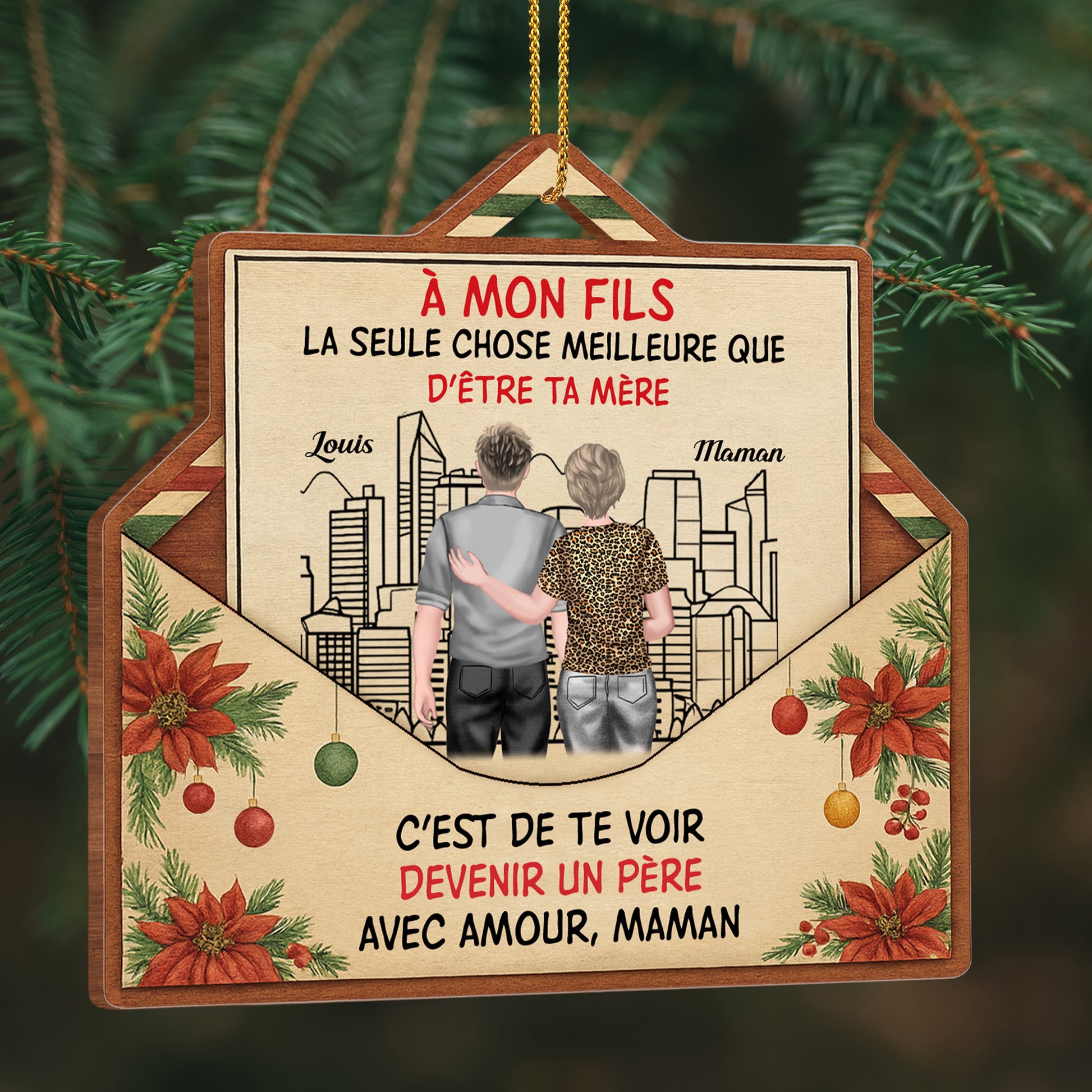 À Mon Fils, La Seule Chose Meilleure, Cityscape And Flowers Ornament