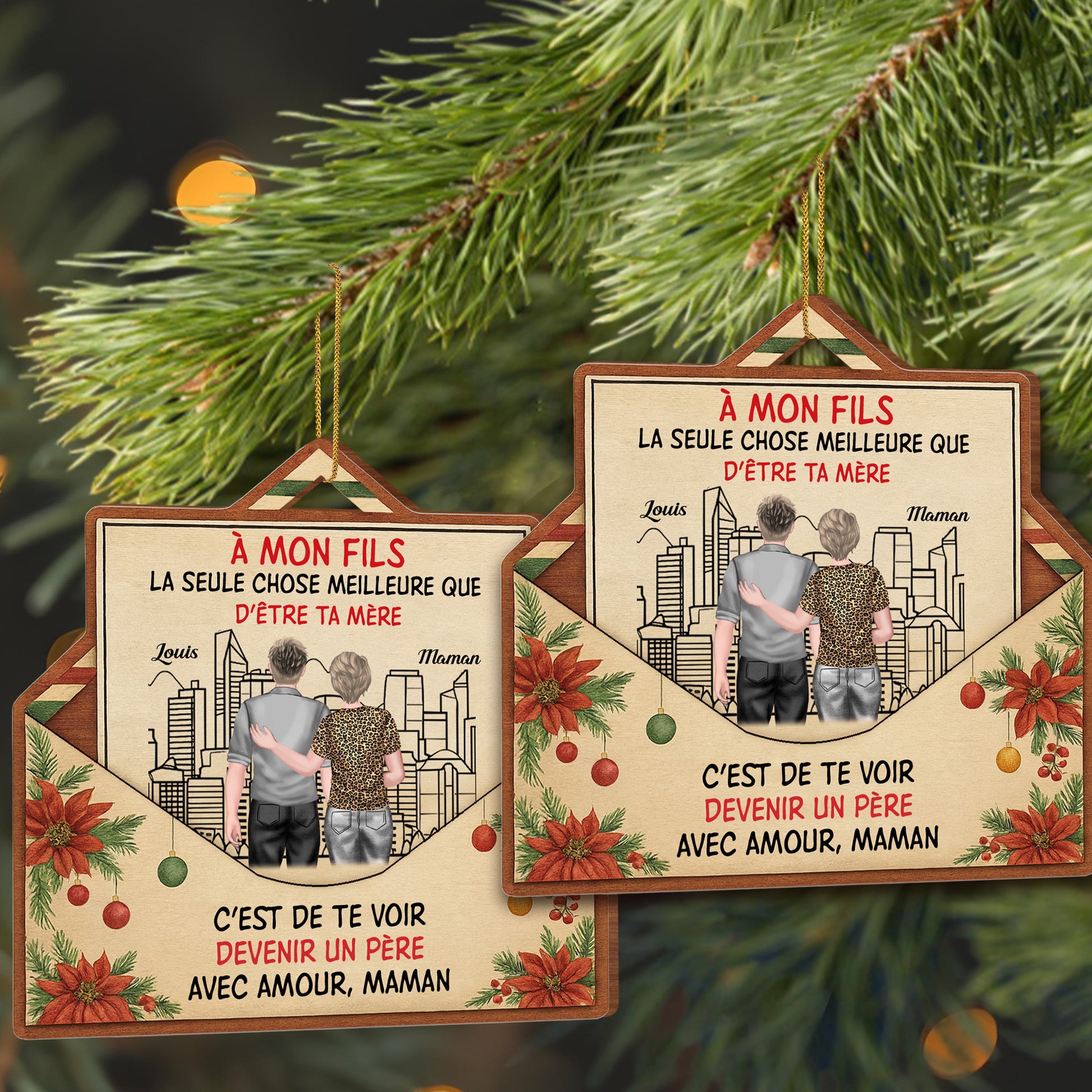 À Mon Fils, La Seule Chose Meilleure, Cityscape And Flowers Ornament