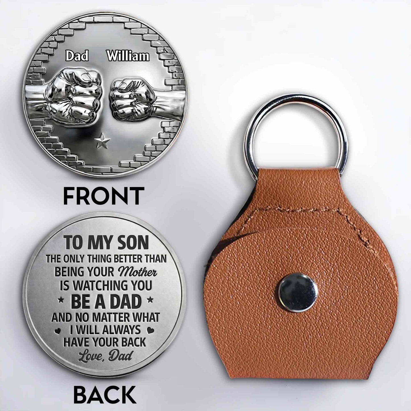 To My Son Fist Bump Watching You Be A Dad - Personalized Custom Pocket Hug - SON100_HTOK