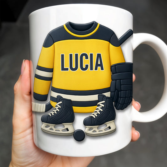 Customizable Hockey Jersey and Ice Skates Design