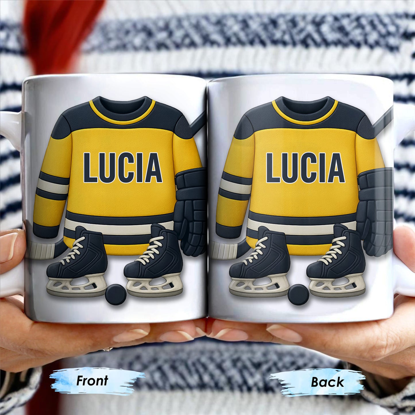 Customizable Hockey Jersey and Ice Skates Design