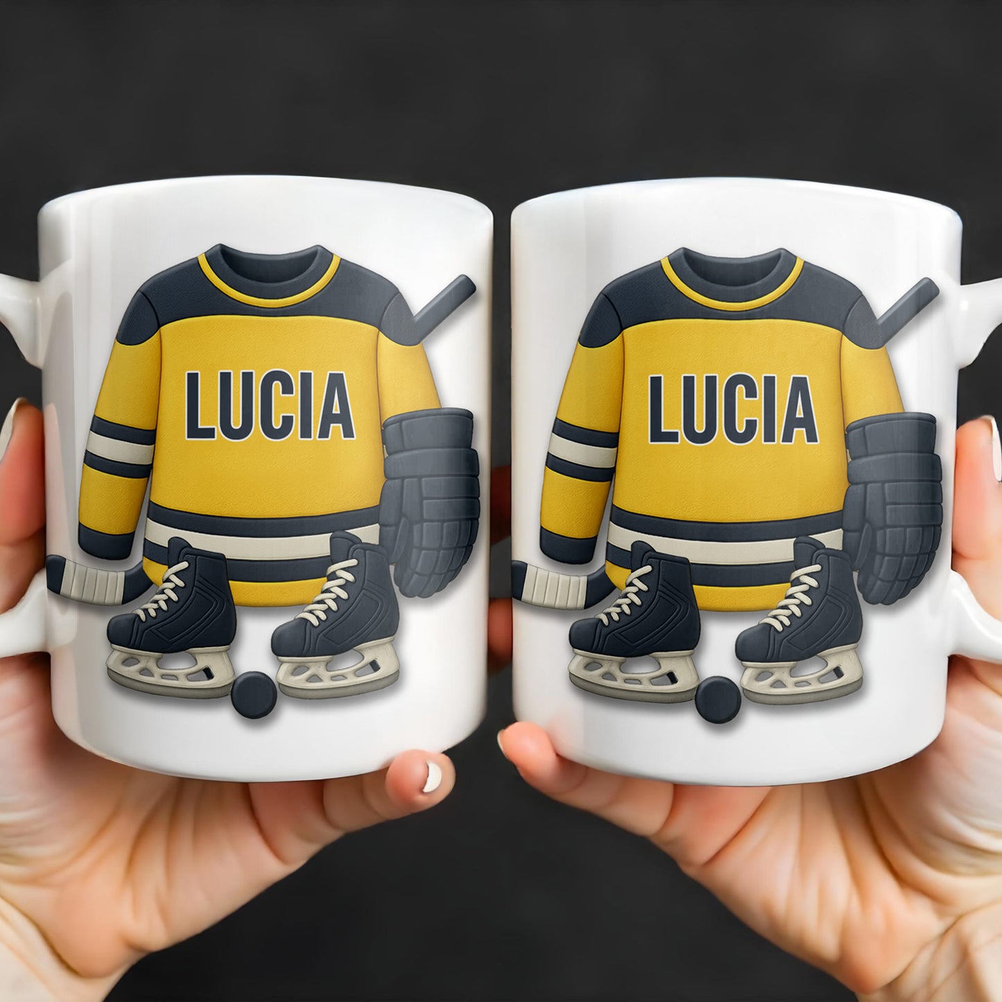 Customizable Hockey Jersey and Ice Skates Design