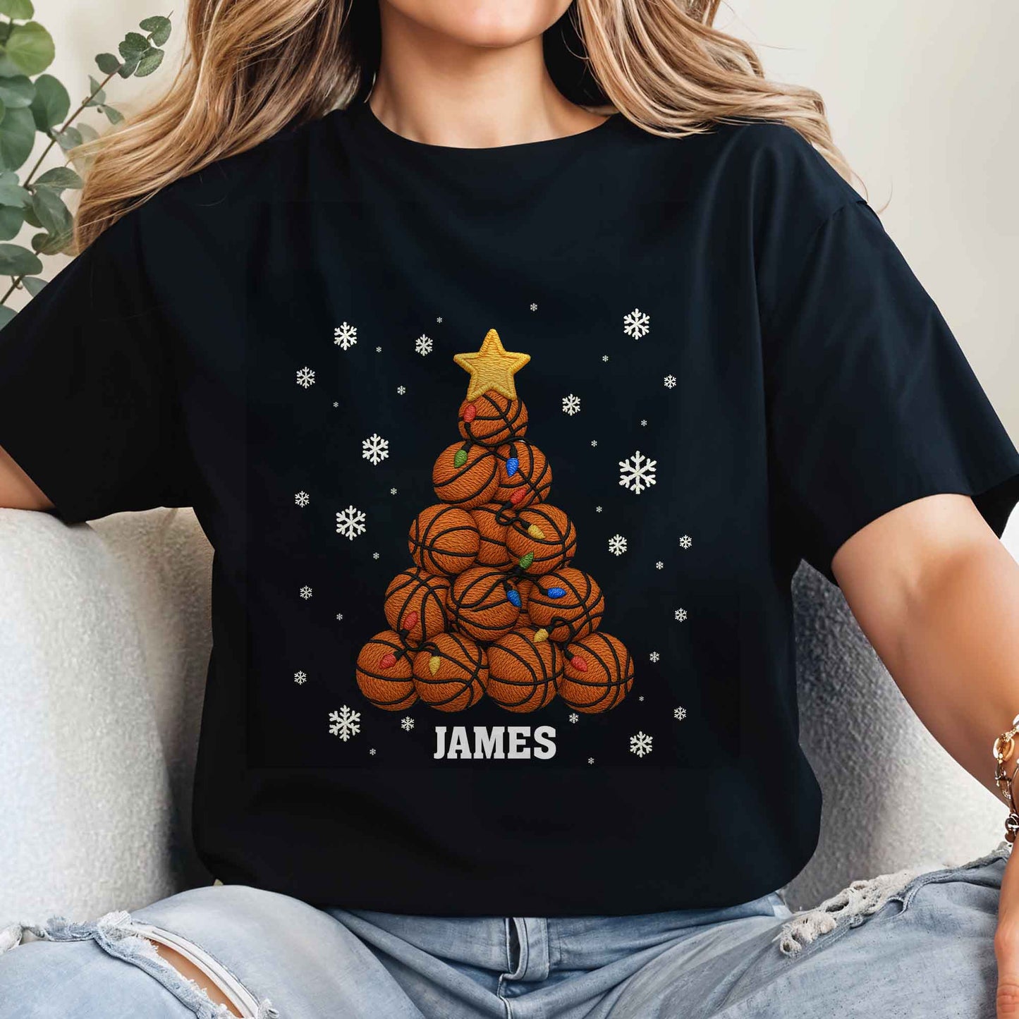 Festive Sports-Themed Christmas Tree With Basketballs And Snowflakes