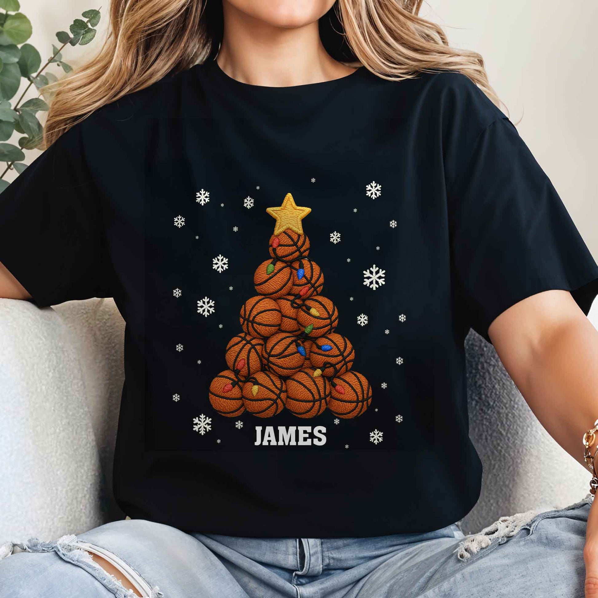 Festive Sports-Themed Christmas Tree With Basketballs And Snowflakes