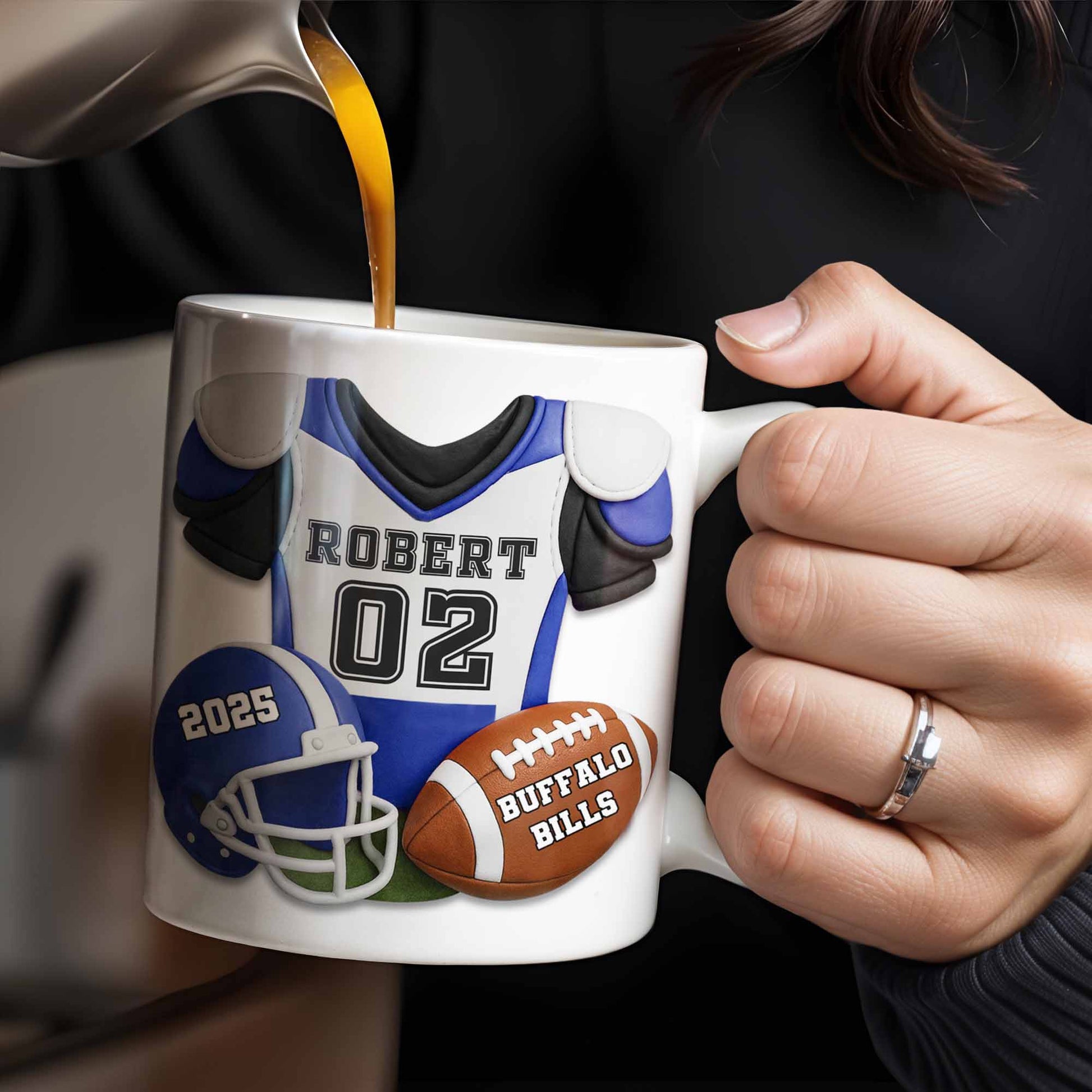 Personalized Football Team Pride Mug With Jersey and Helmet