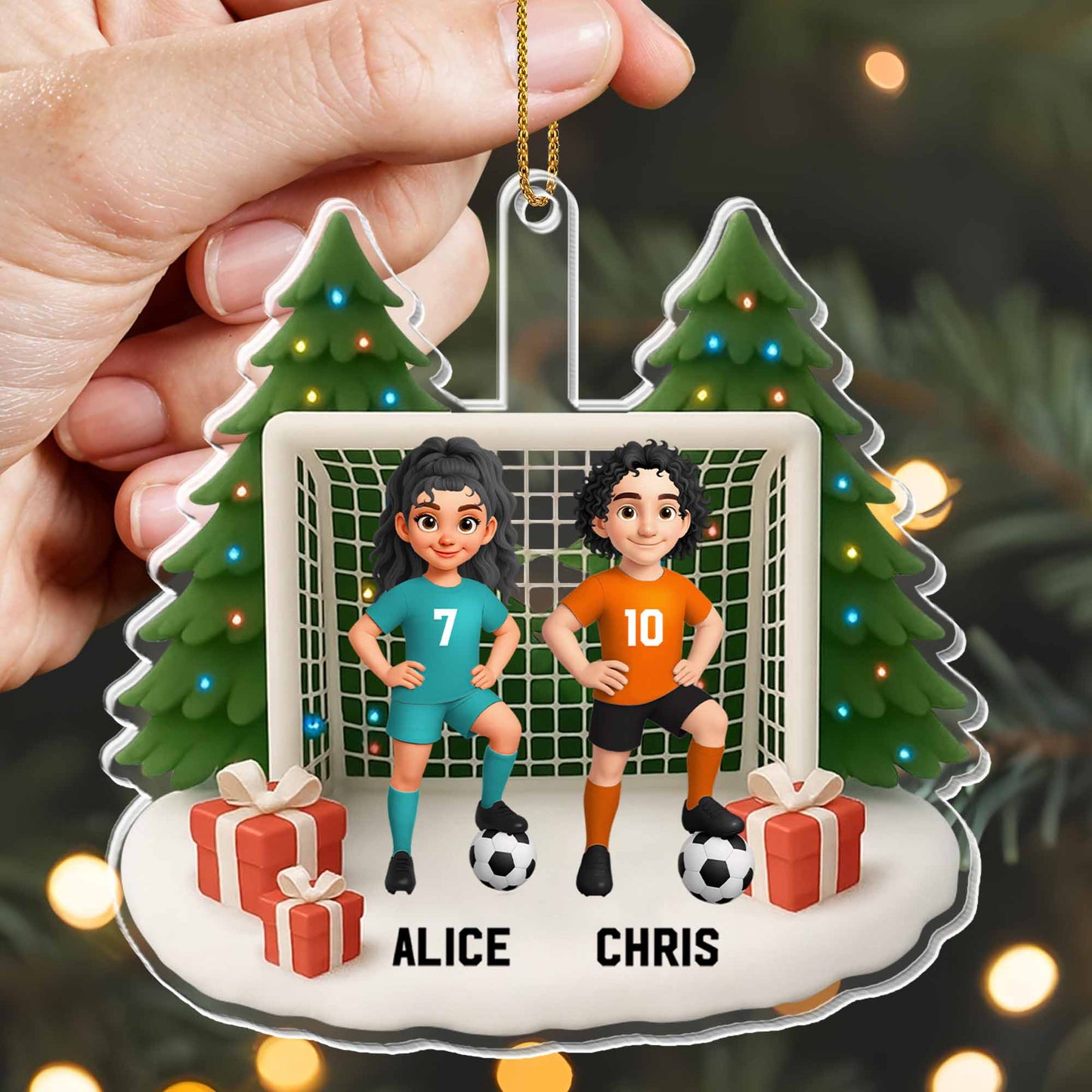 Celebrate The Holiday Season With Soccer Players And Christmas Tree