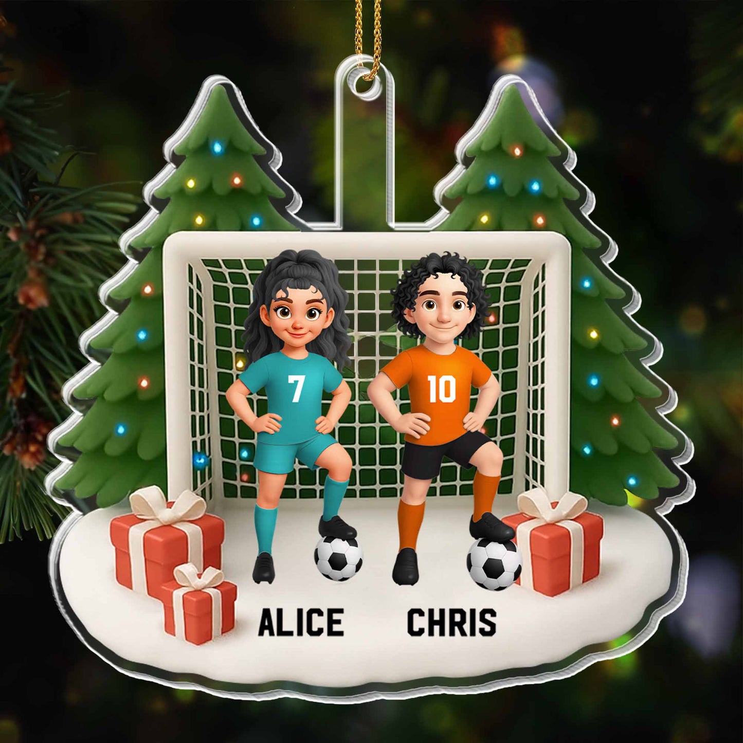 Celebrate The Holiday Season With Soccer Players And Christmas Tree