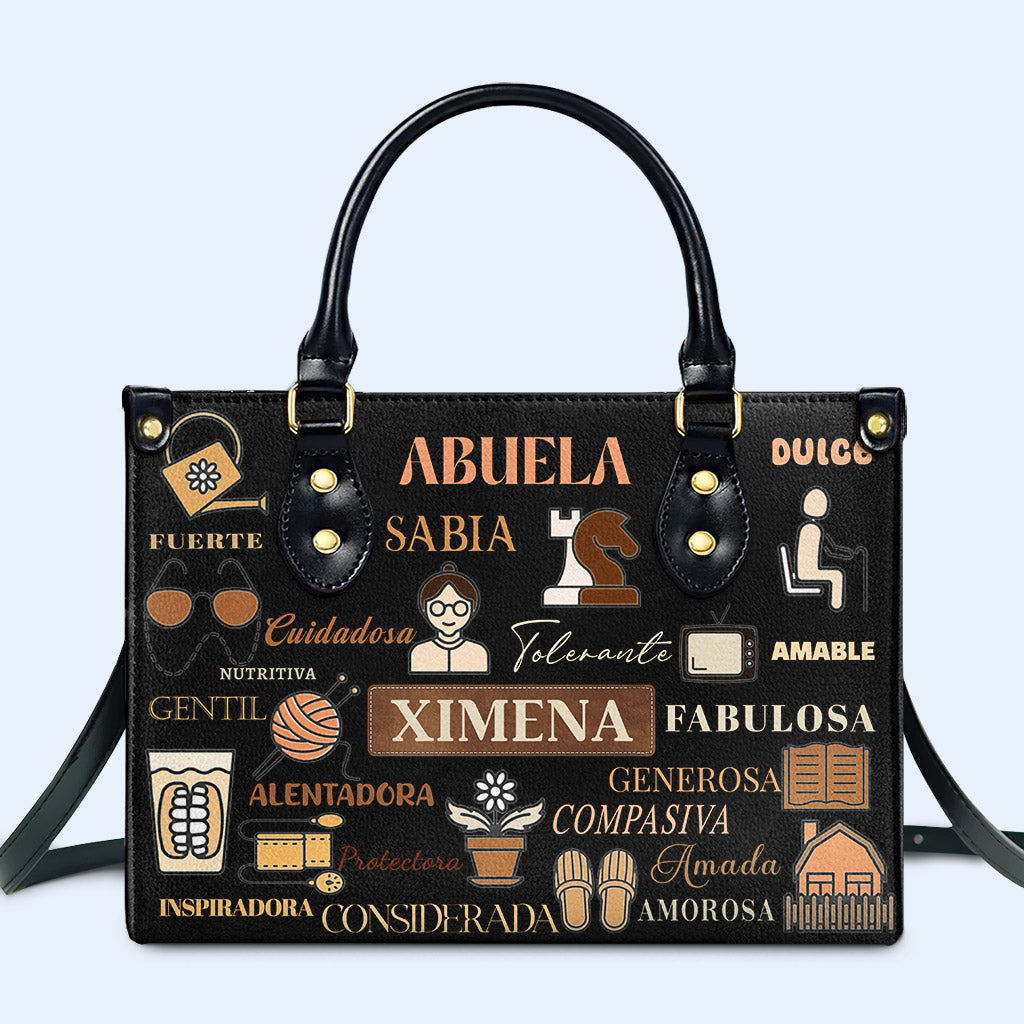 Grand-mère. Abuela - Sac à main en cuir personnalisé - FM037_HB