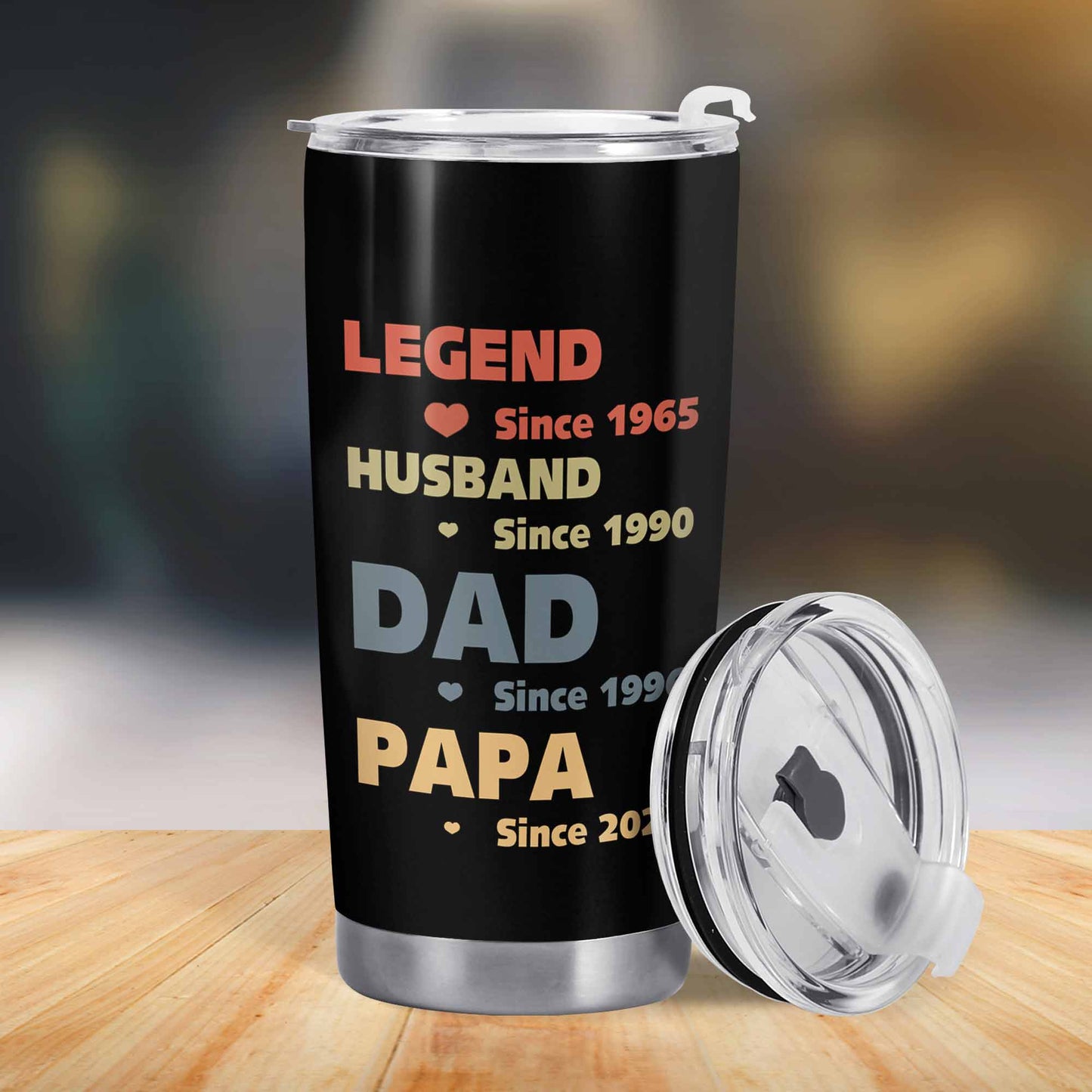LÉGENDE. MARI. PAPA. PAPA - Gobelet personnalisé en acier inoxydable 590 ml 850 ml - TB_FM03
