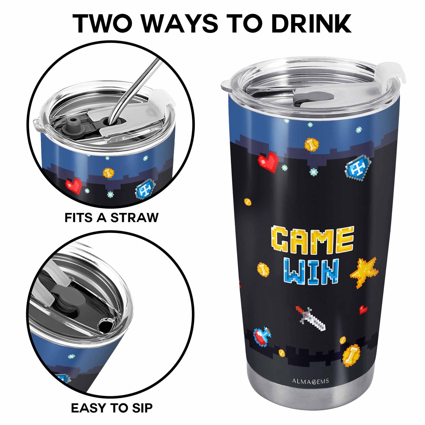 NIVEL PAPÁ DESBLOQUEADO - Vaso de acero inoxidable personalizado de 20 oz y 30 oz - TB_FM06
