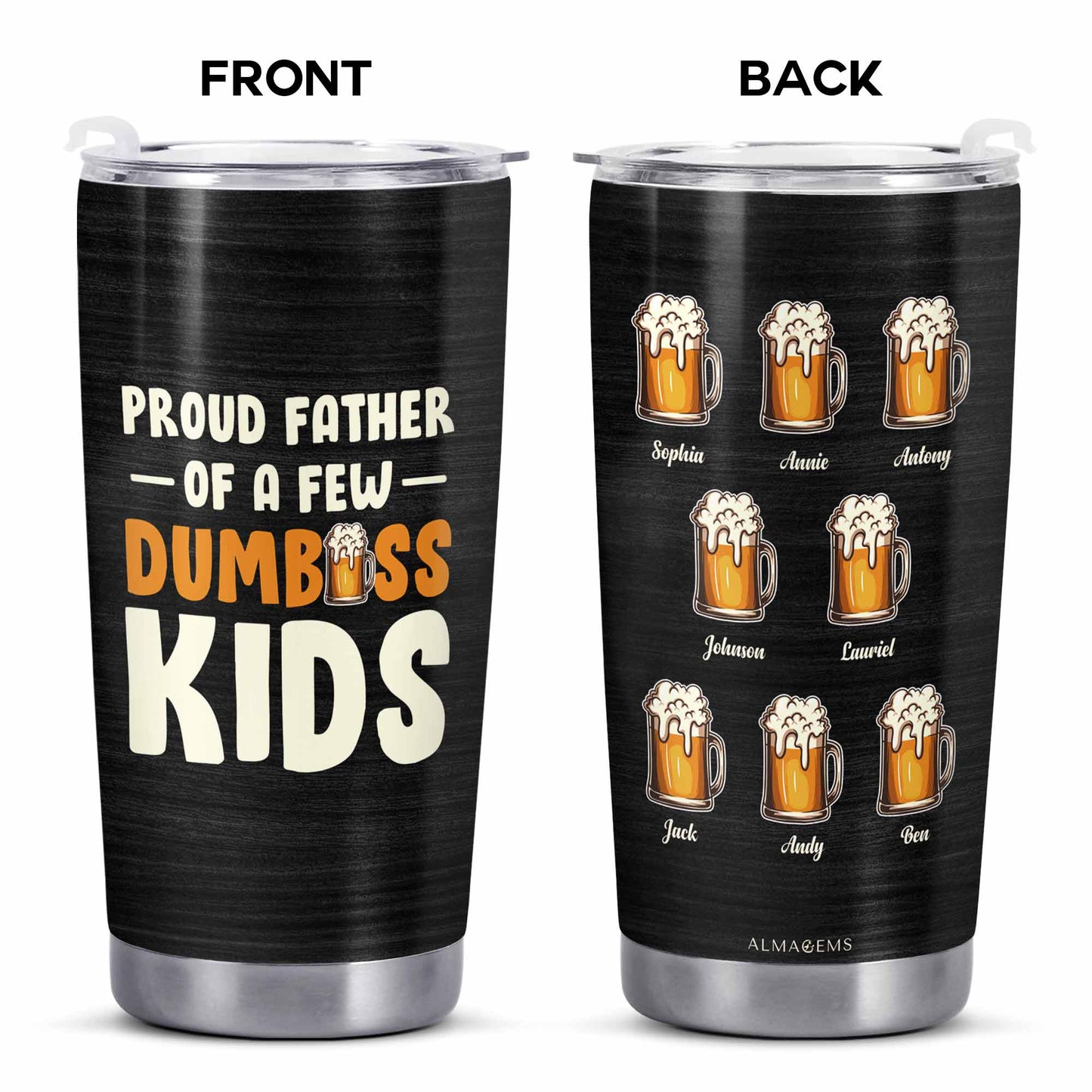 Fier père de quelques enfants idiots - Gobelet personnalisé en acier inoxydable 20 oz 30 oz - TB_FM16