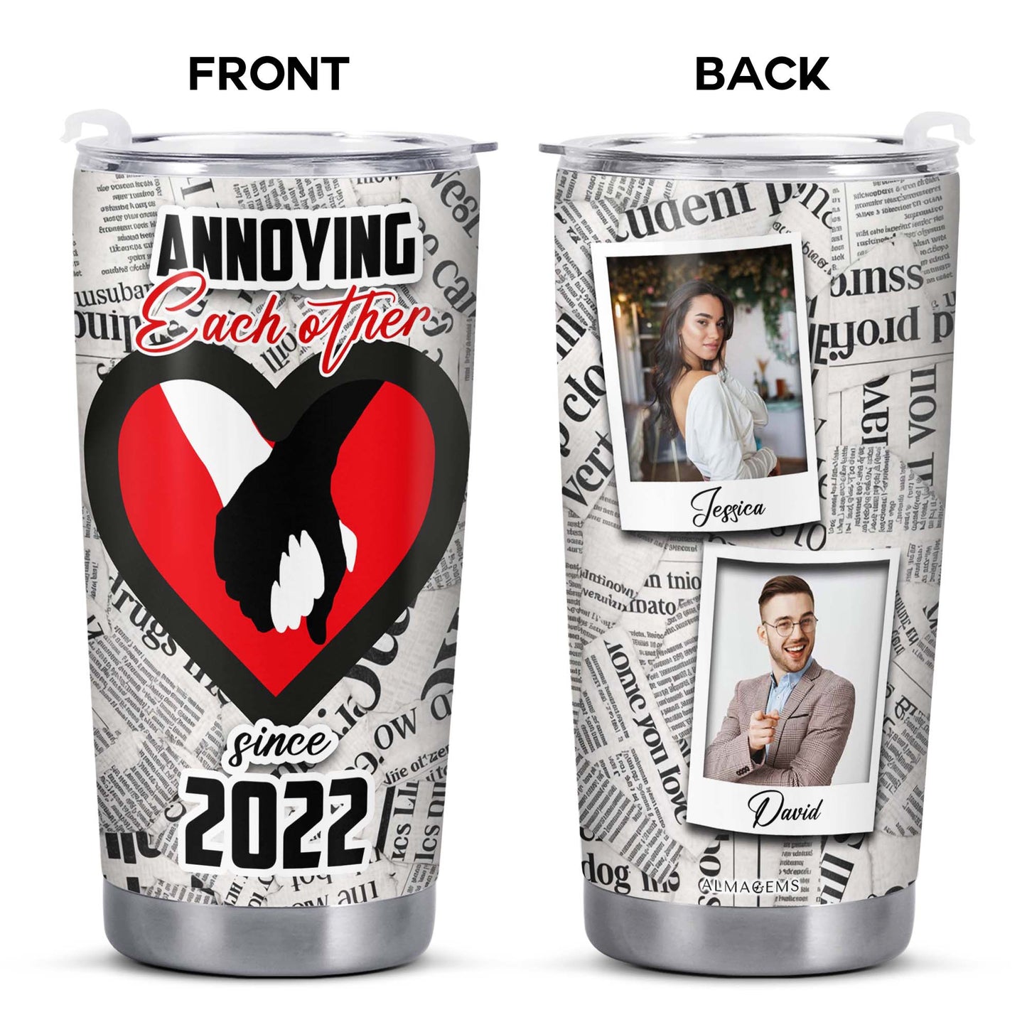 Molestándonos unos a otros desde entonces - Vaso de acero inoxidable personalizado de 20 oz y 30 oz - TB_FM18