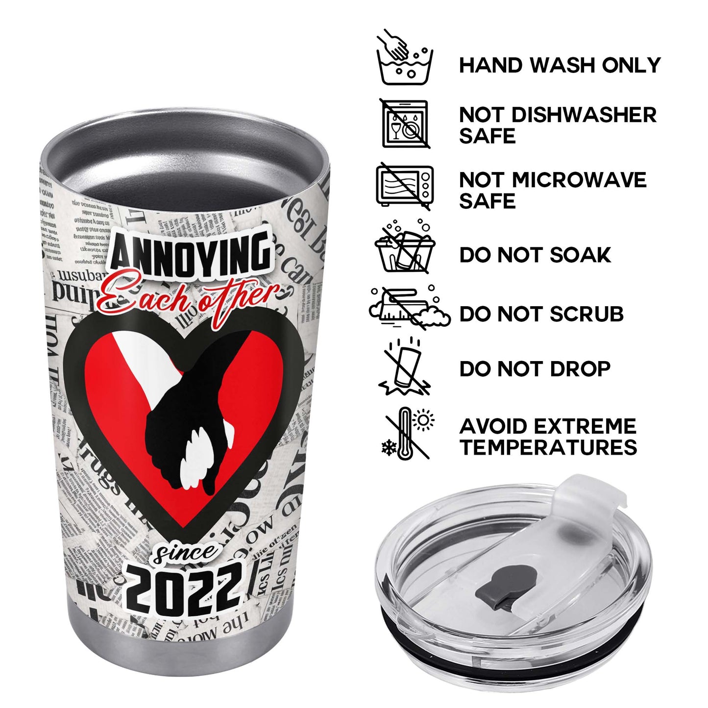 Molestándonos unos a otros desde entonces - Vaso de acero inoxidable personalizado de 20 oz y 30 oz - TB_FM18