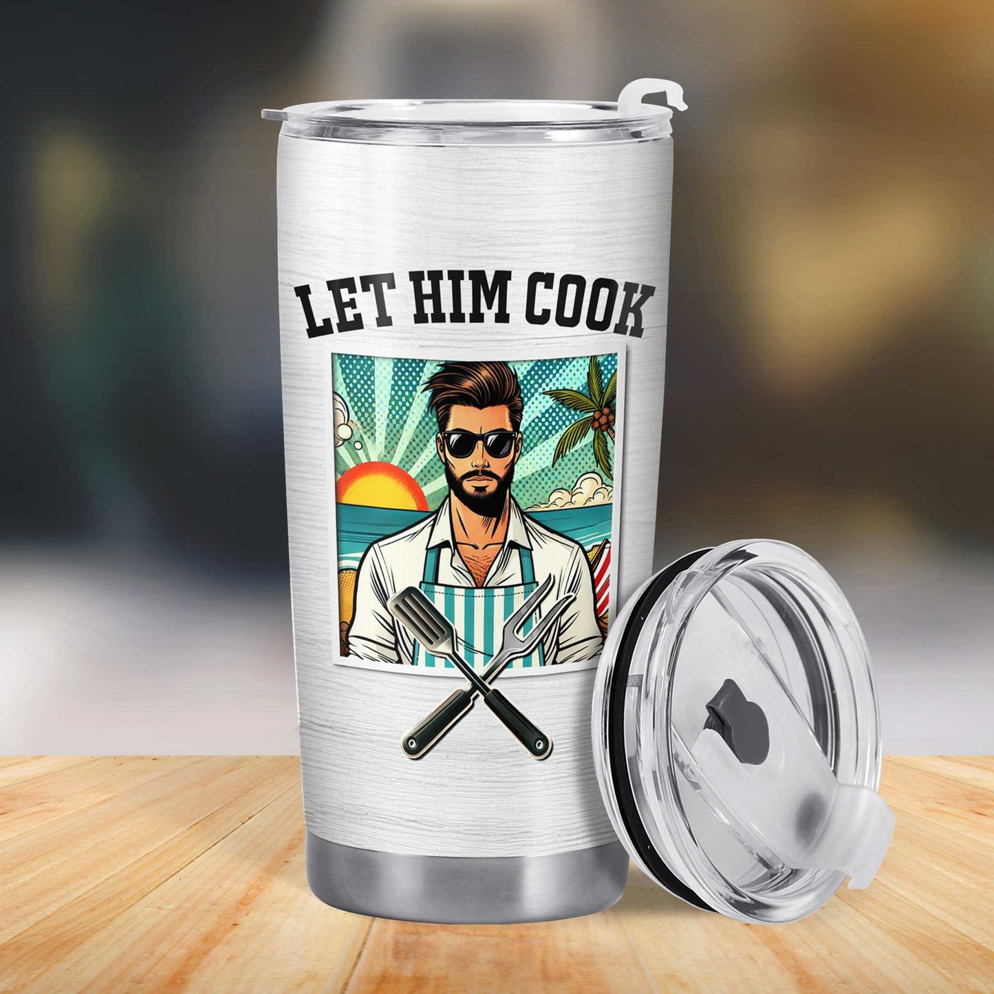 Let Him Cook - Personalized Custom Stainless Steel Tumbler 20oz 30oz - TB_FM19