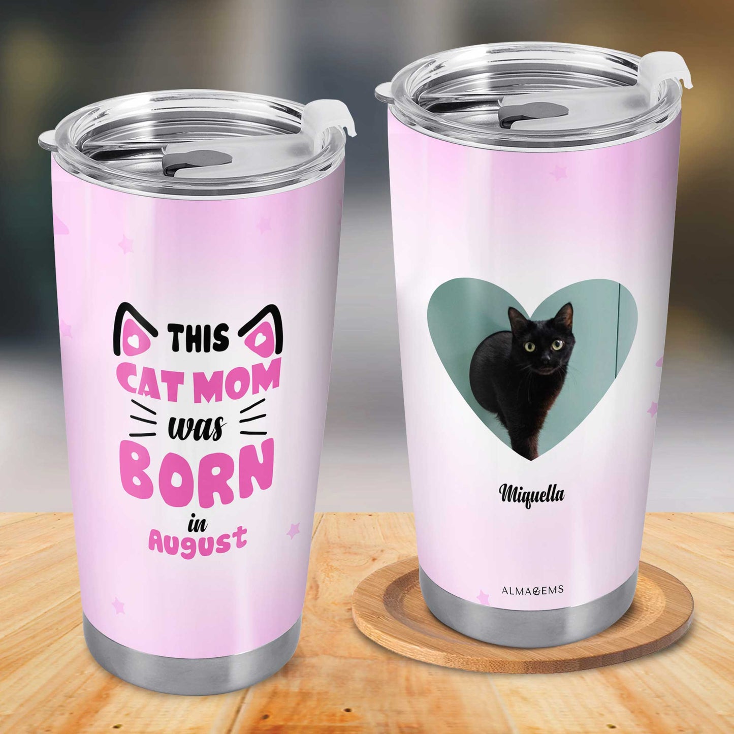 This Cat Mom Was Born In - Personalized Custom Stainless Steel Tumbler 20oz 30oz - TB_LL06
