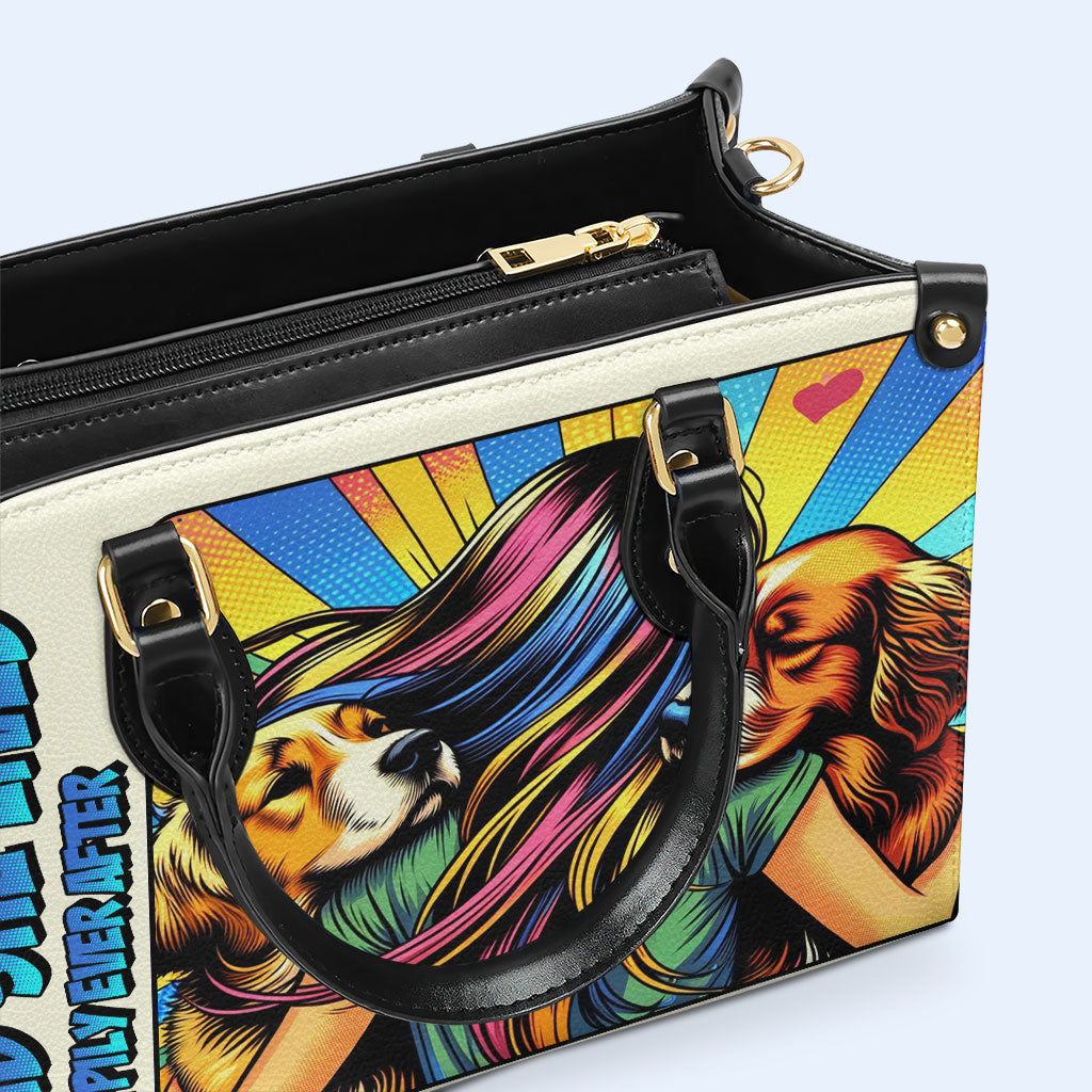 Y ella vivió feliz para siempre - Bolso de cuero personalizado para amantes de los perros - LL05