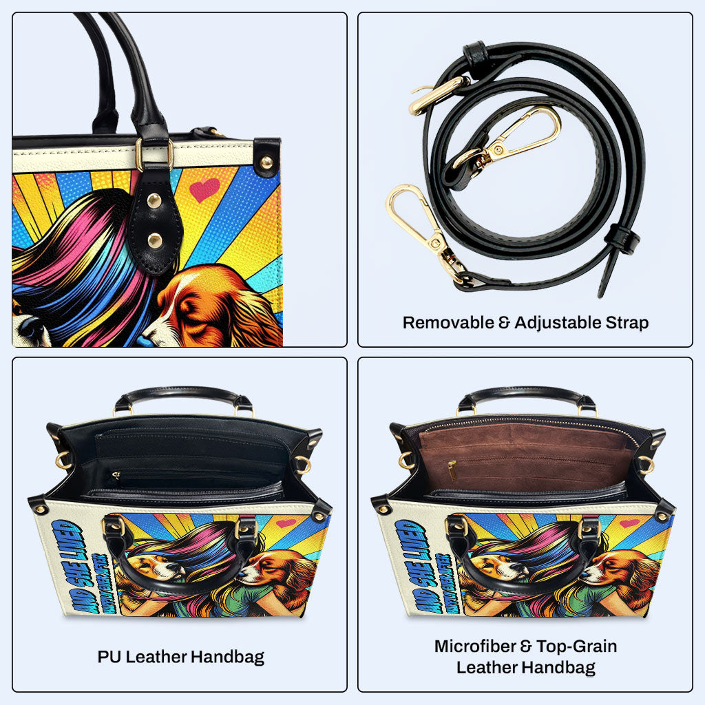 Y ella vivió feliz para siempre - Bolso de cuero personalizado para amantes de los perros - LL05