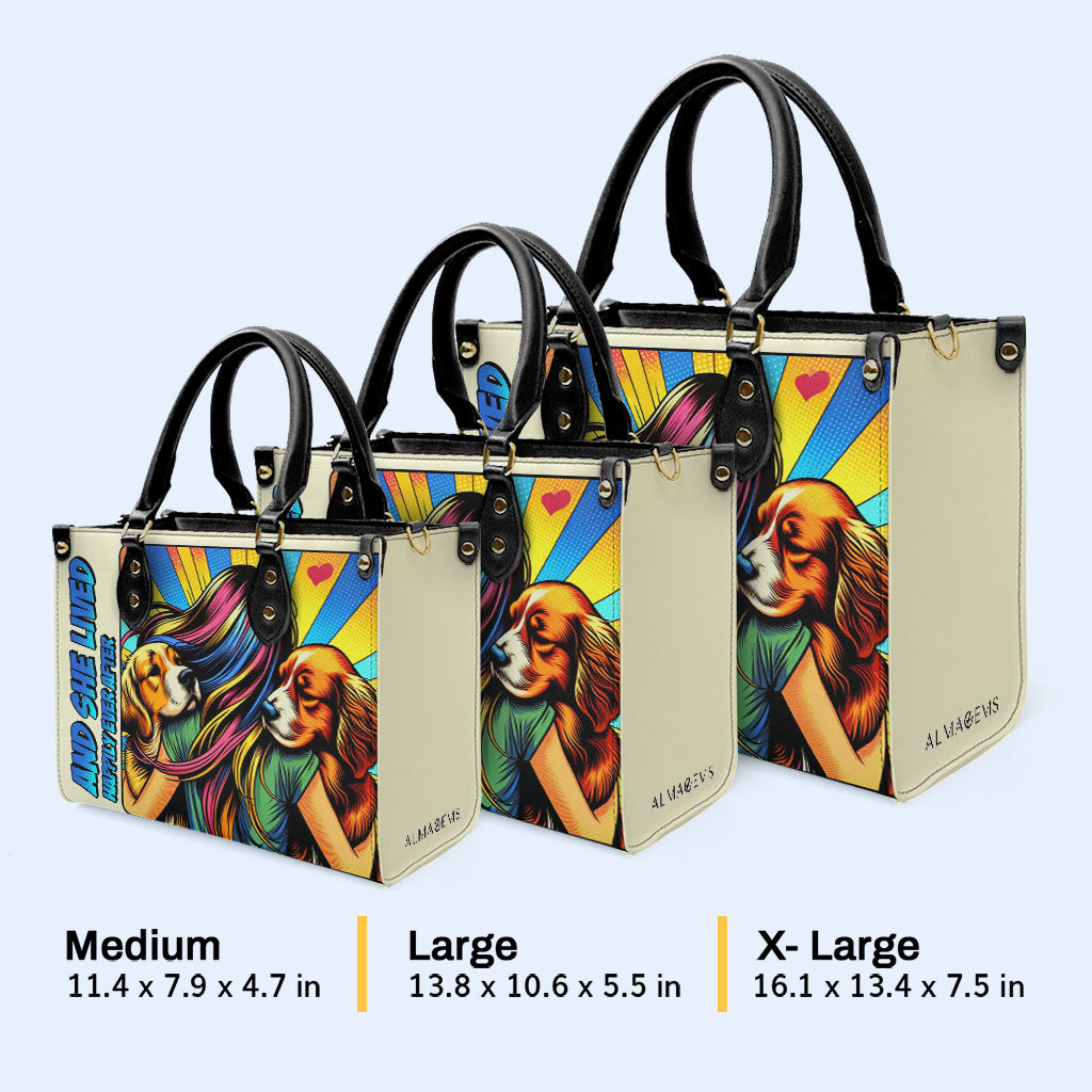 Y ella vivió feliz para siempre - Bolso de cuero personalizado para amantes de los perros - LL05