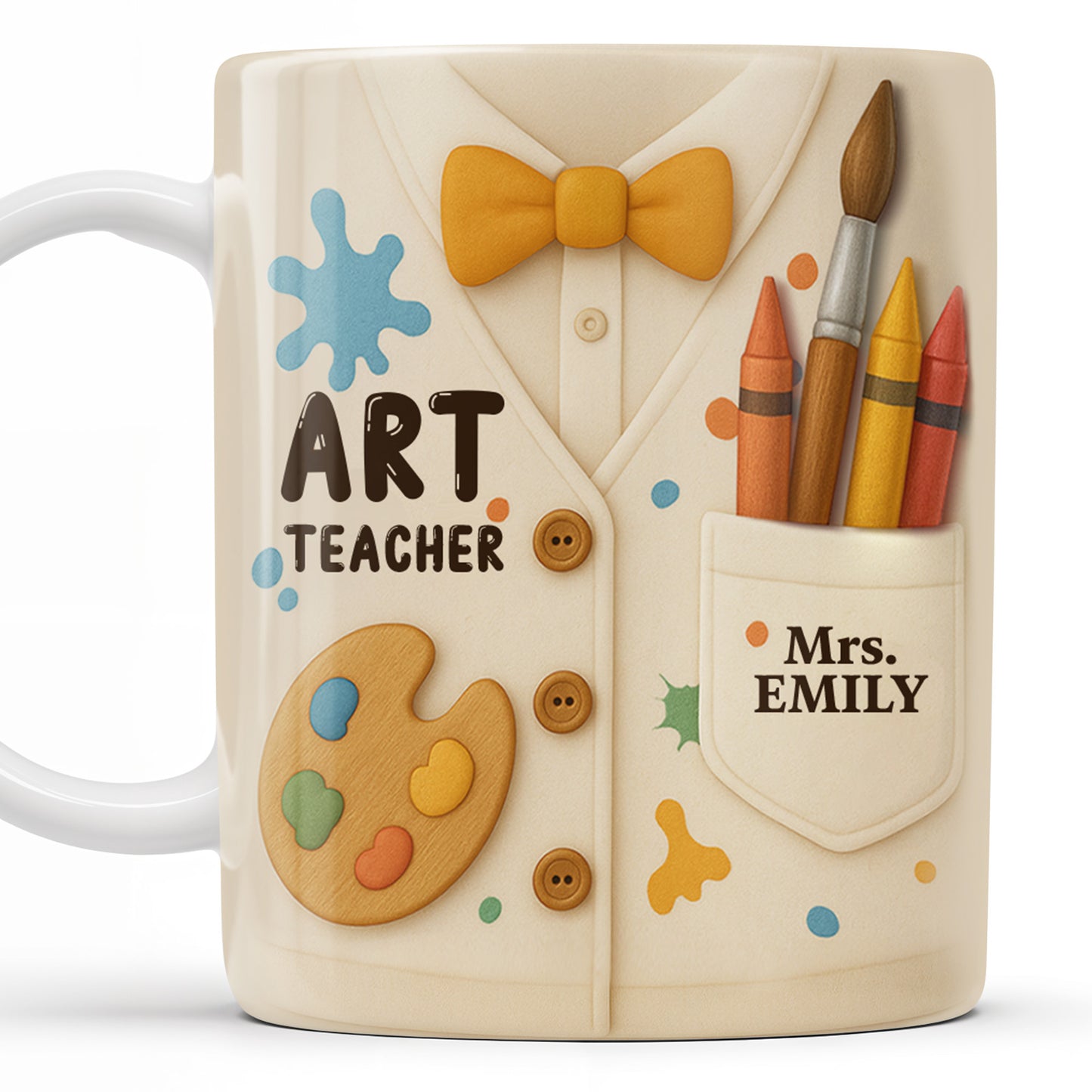 Art Teacher, Crayons, Paintbrush, Palette